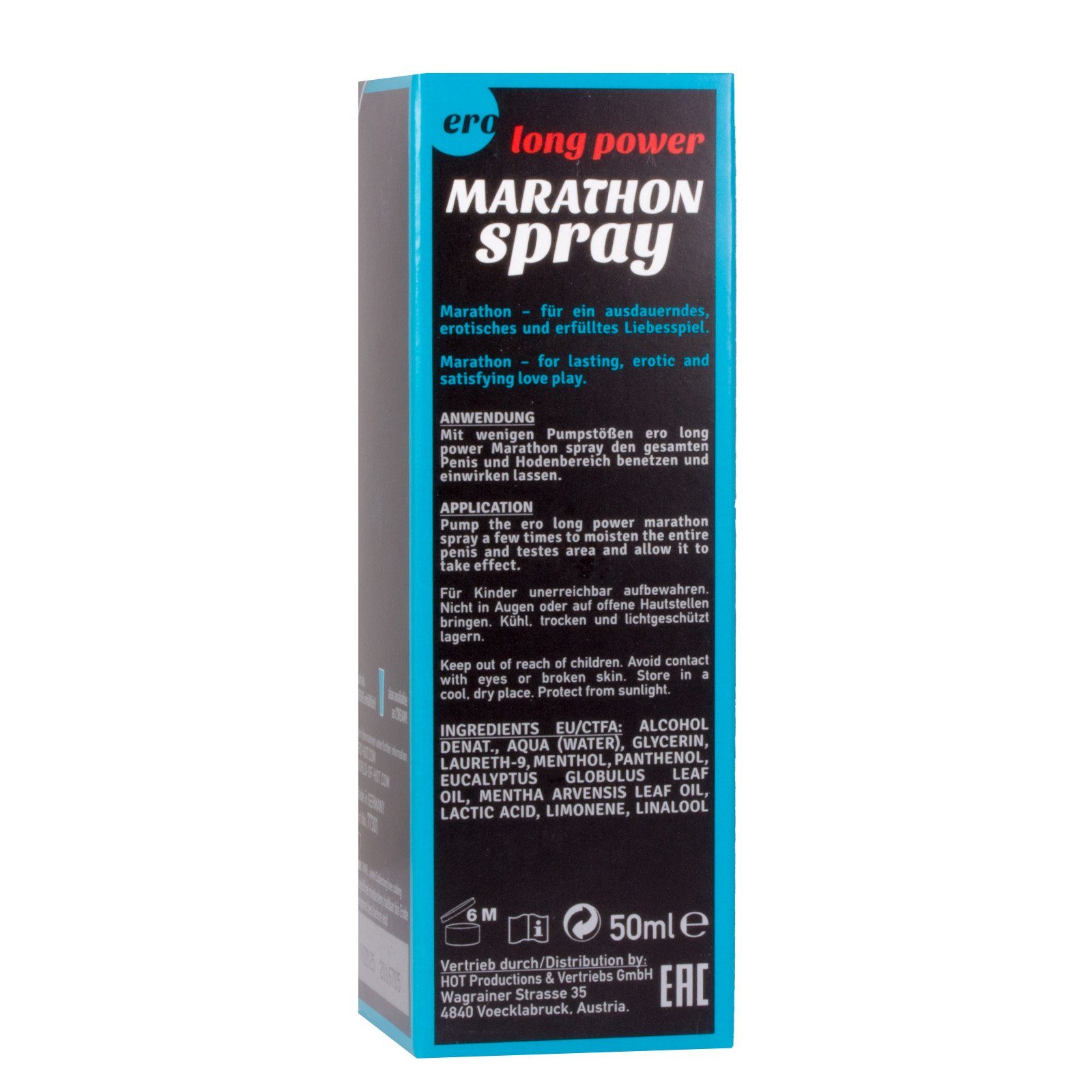 Ero by Hot Verzögerungsmittel Durchblutung Spray Verzögerung Verzögerung Marathon 50ml, und 1-tlg., fördert Ero 