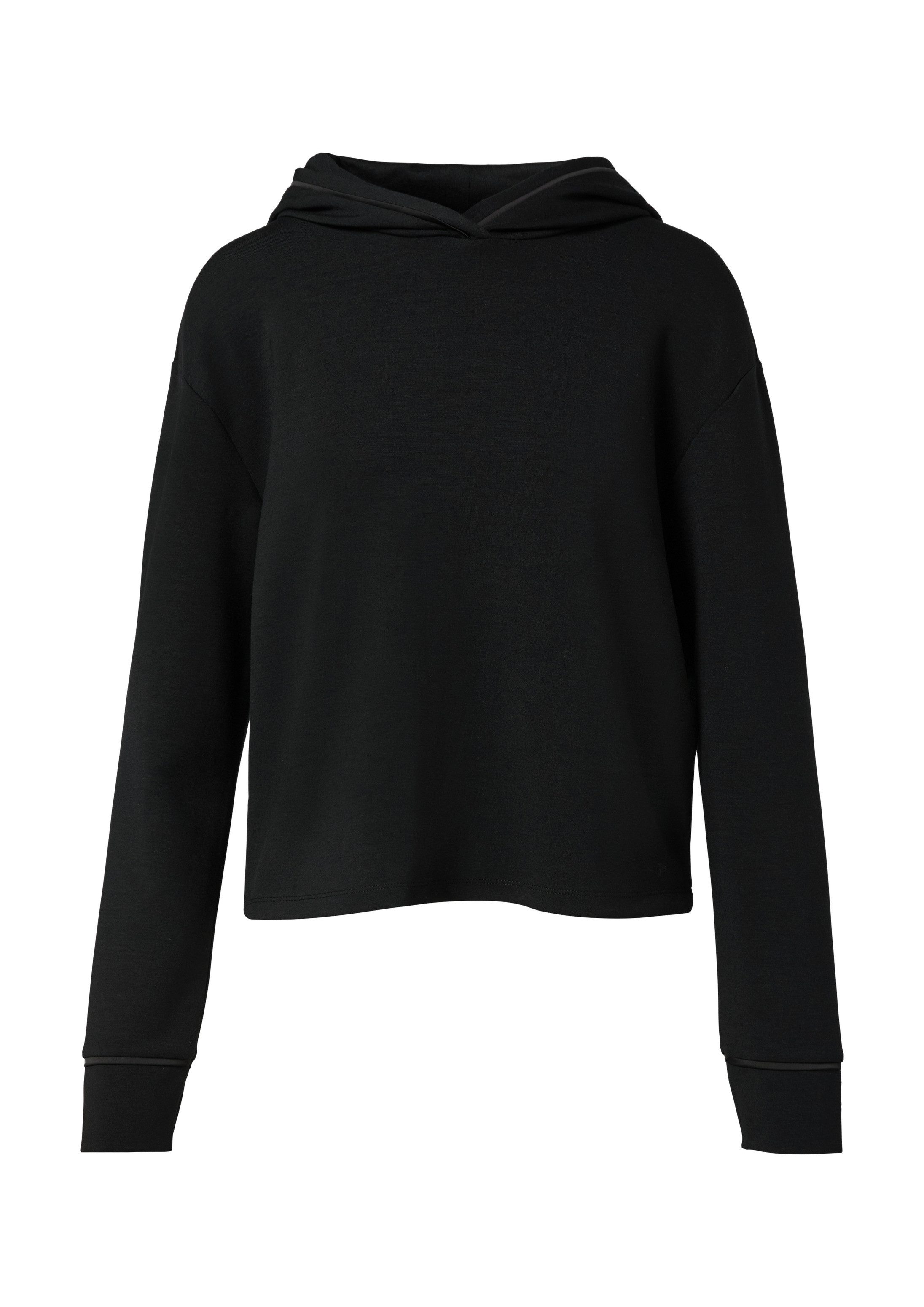 comma Sweatshirt Sweatshirt Kapuzen-Sweatshirt mit Satin-Details