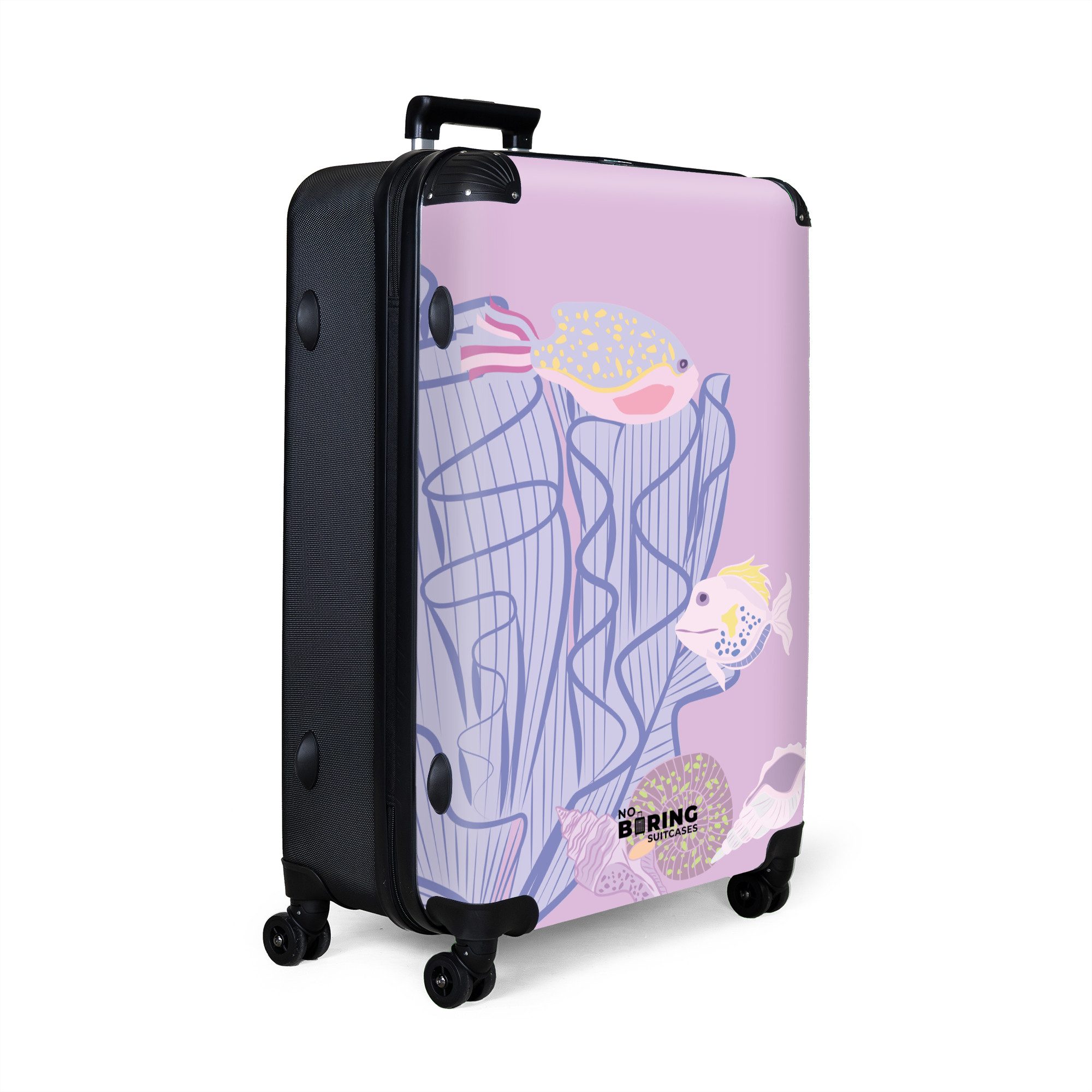 NoBoringSuitcases.com© Hartschalen-Trolley Rosa mit Fischen und günstig online kaufen