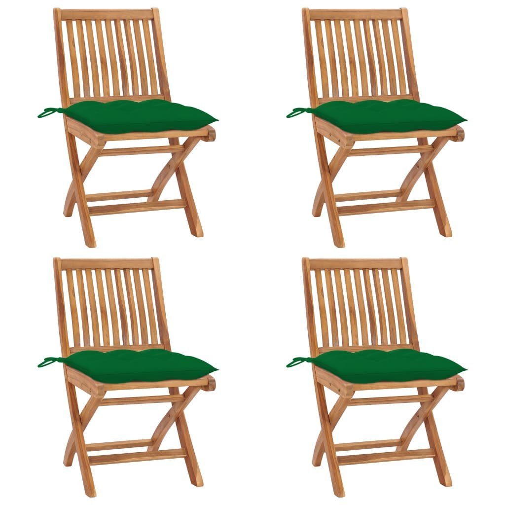4 Gartenstühle mit Massivholz Gartenstuhl Teak Kissen Stk. Klappbare furnicato