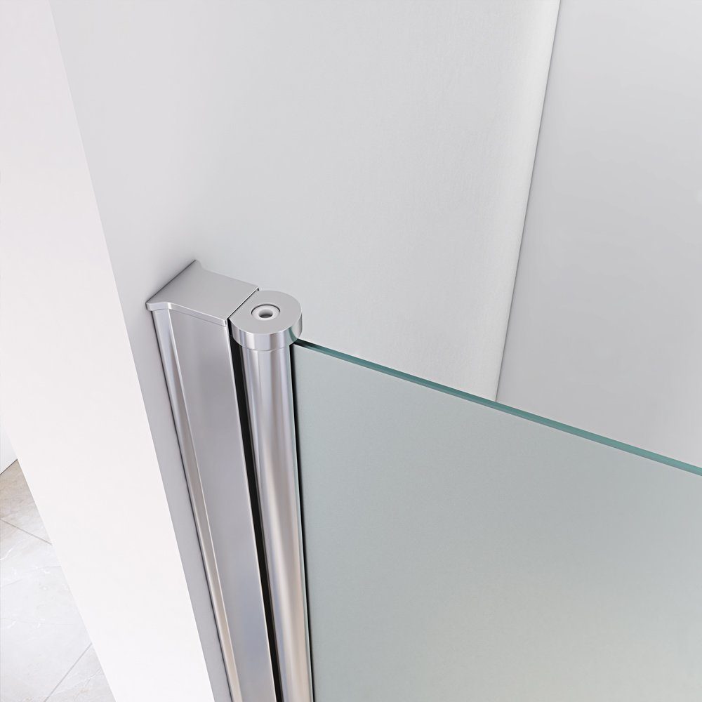HOME DELUXE Dusch-Pendeltür LAVEA Milchglas - Größenauswahl, 70x195 cm, Einscheibensicherheitsglas, mit Verstellbereich, Nischentür, Duschabtrennung, Dusche