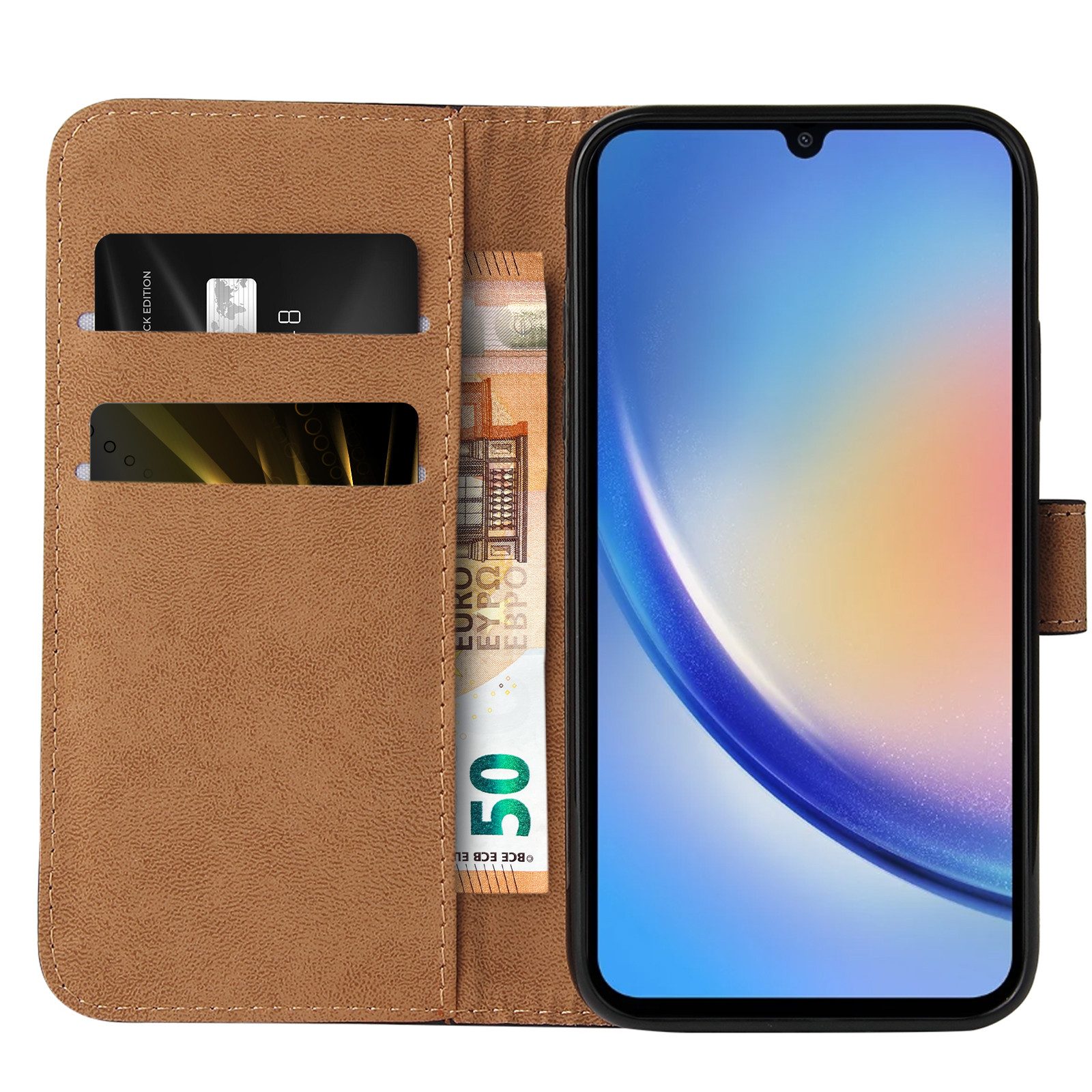 Tec-Expert Handyhülle Klapp Hülle für Samsung Galaxy A15 6.5 Zoll, 6.5, Flip Case für Samsung Galaxy A15
