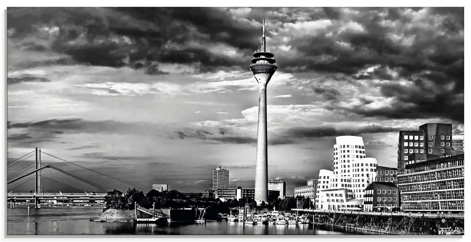 Artland Glasbild »Düsseldorf Collage Skyline 10«, Deutschland (1 Stück)-Otto