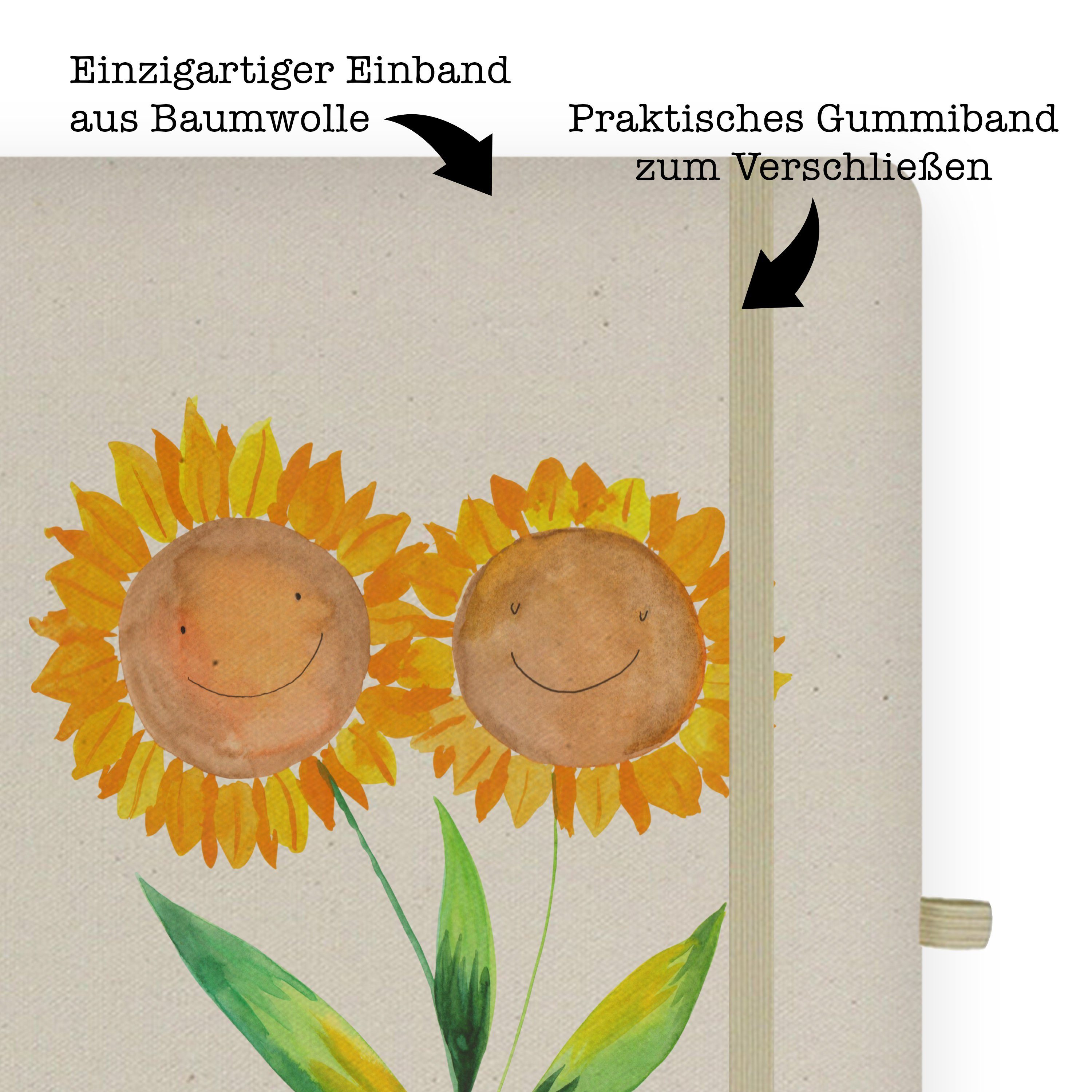 Mr. & Mrs. - Adressbu & Schreibbuch, Geschenk, Panda Mr. Mrs. Sonnenblume Transparent Panda Notizbuch Pflanzen, 