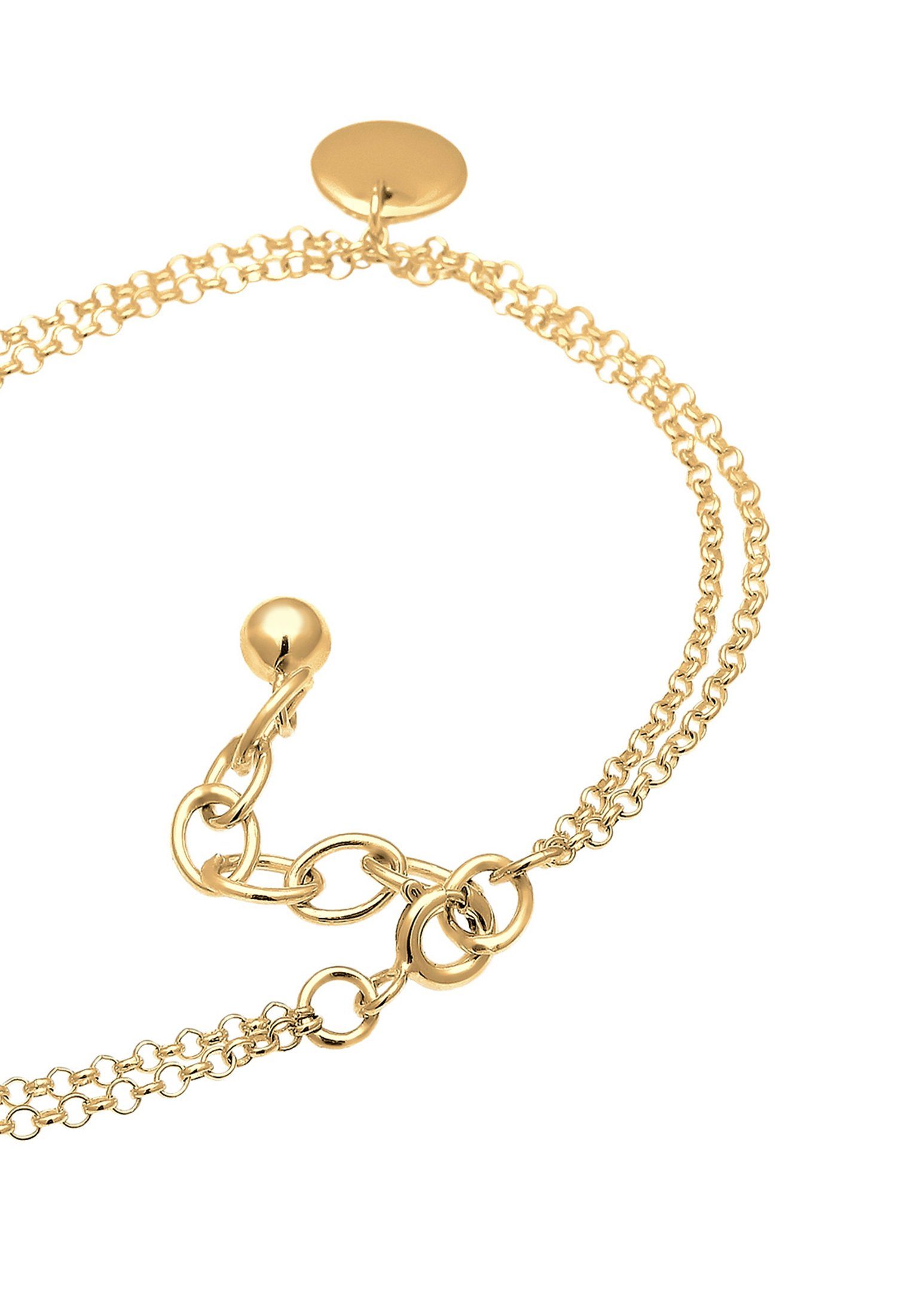 Elli Armband 2-reihig mit Plättchen 925 Silber (kein Set, 1-tlg), Geo