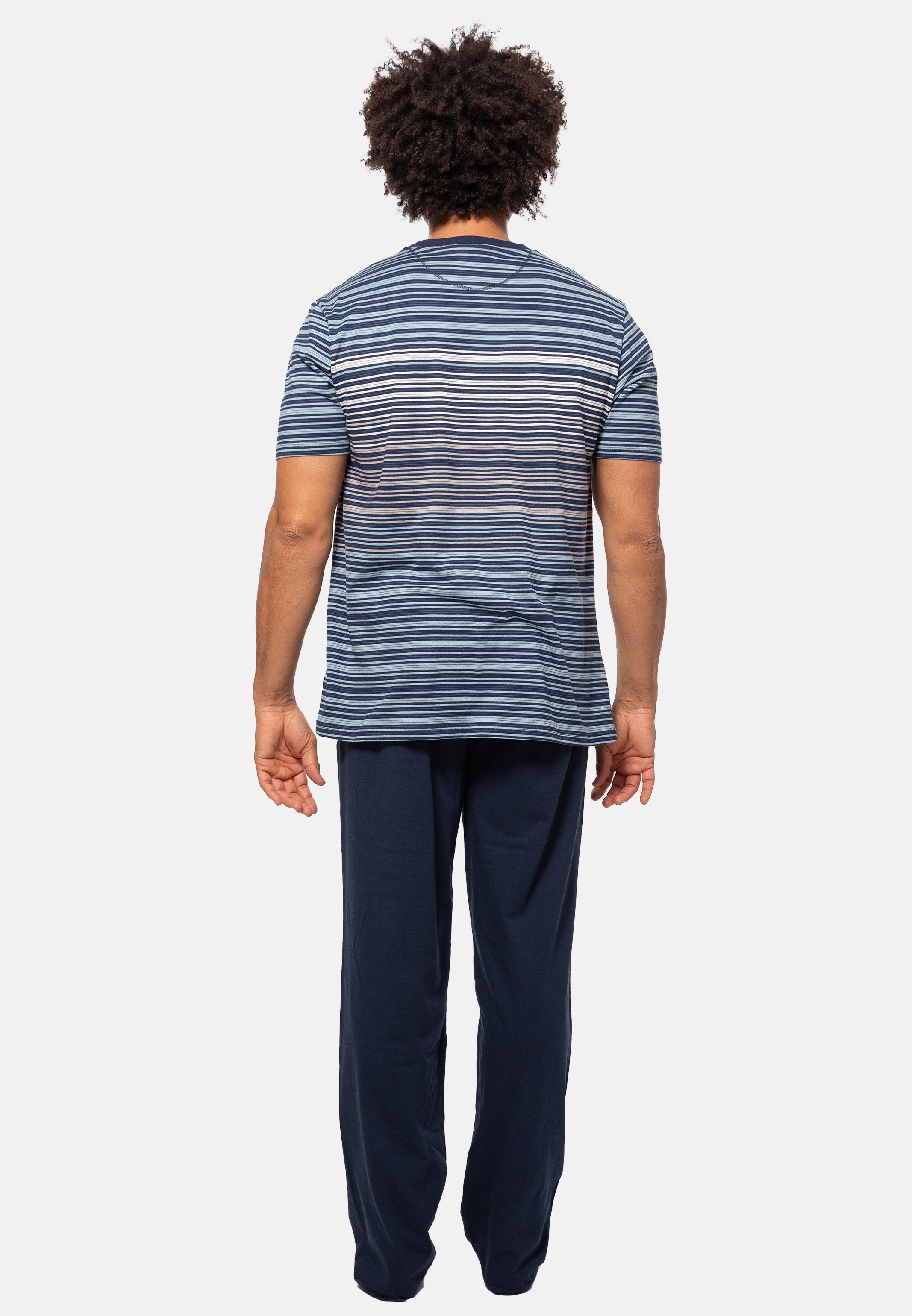 2 Pyjama Ammann und Kurzarm Organic langer Shirt Cotton Baumwolle - - tlg) (Set, Hose Schlafanzug Set aus