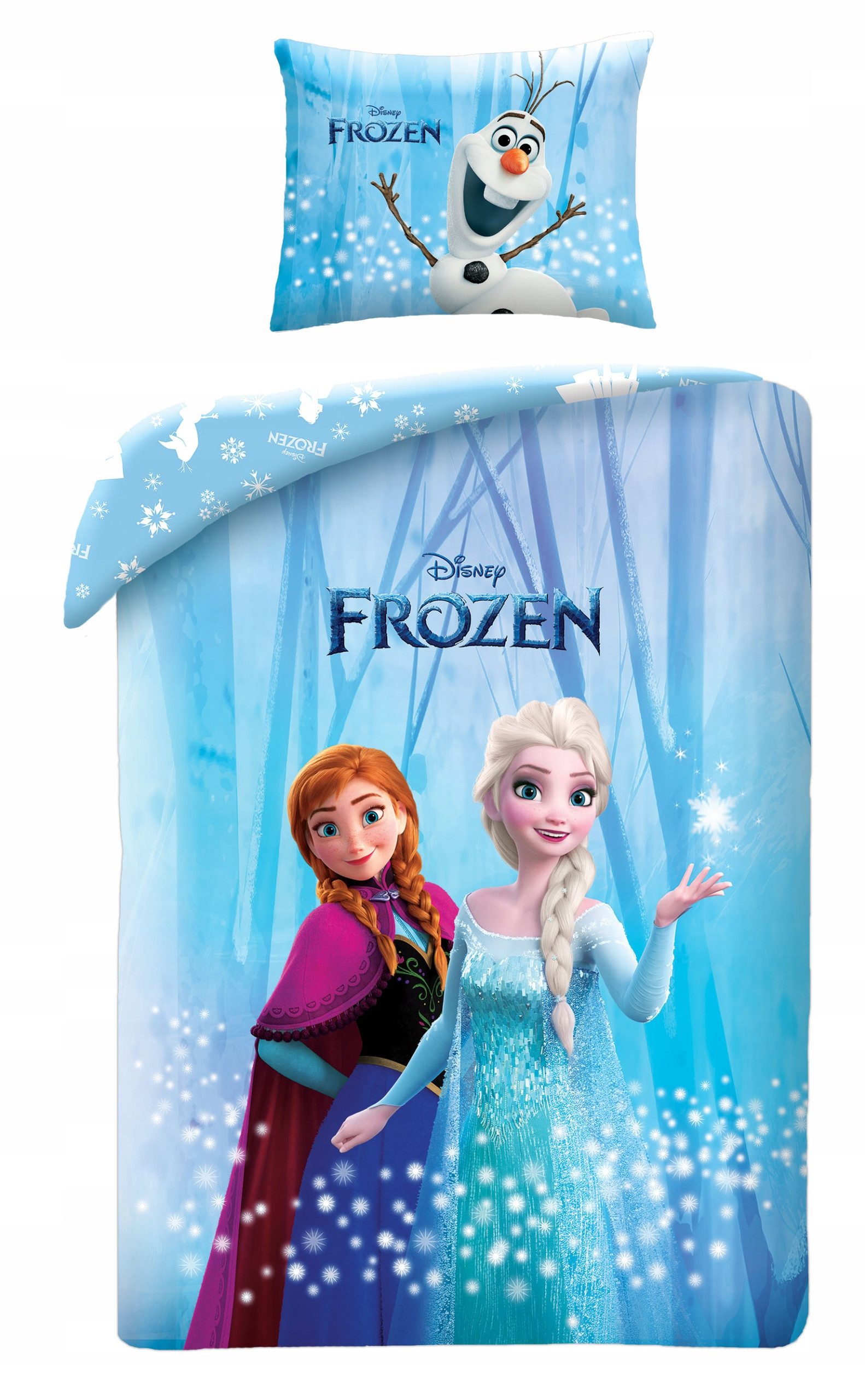 Disney Jugendbettwäsche Frozen Bettwäsche Set Kinder Baumwolle Elsa 140 × 200 cm, Baumwolle
