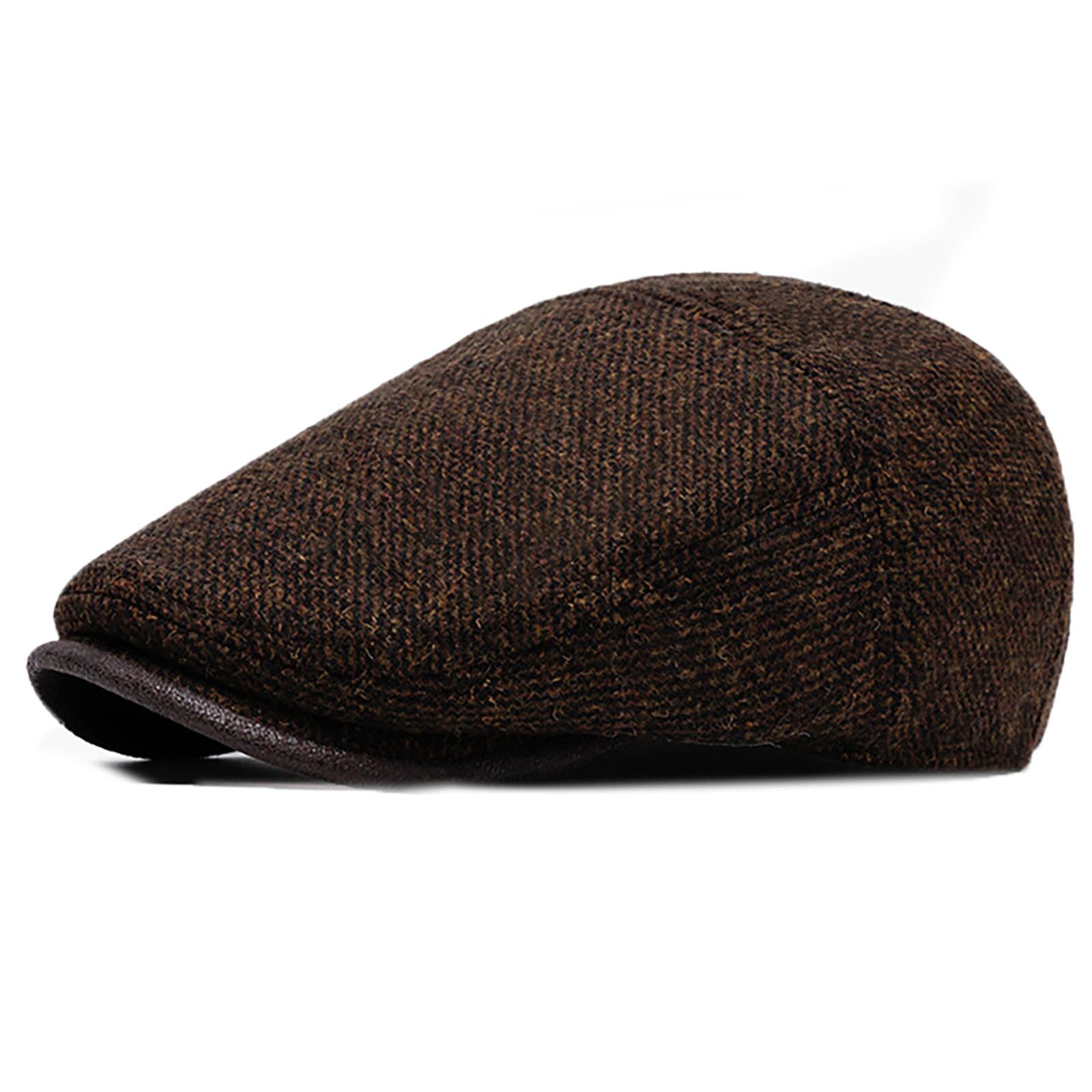 nsihing Flat Cap Schiebermütze Herren Wolle Verstellbare Newsboy Flatcap Barett Klassische Baskenmützen und Schirmmütze im 1920er Gatsby Stil.