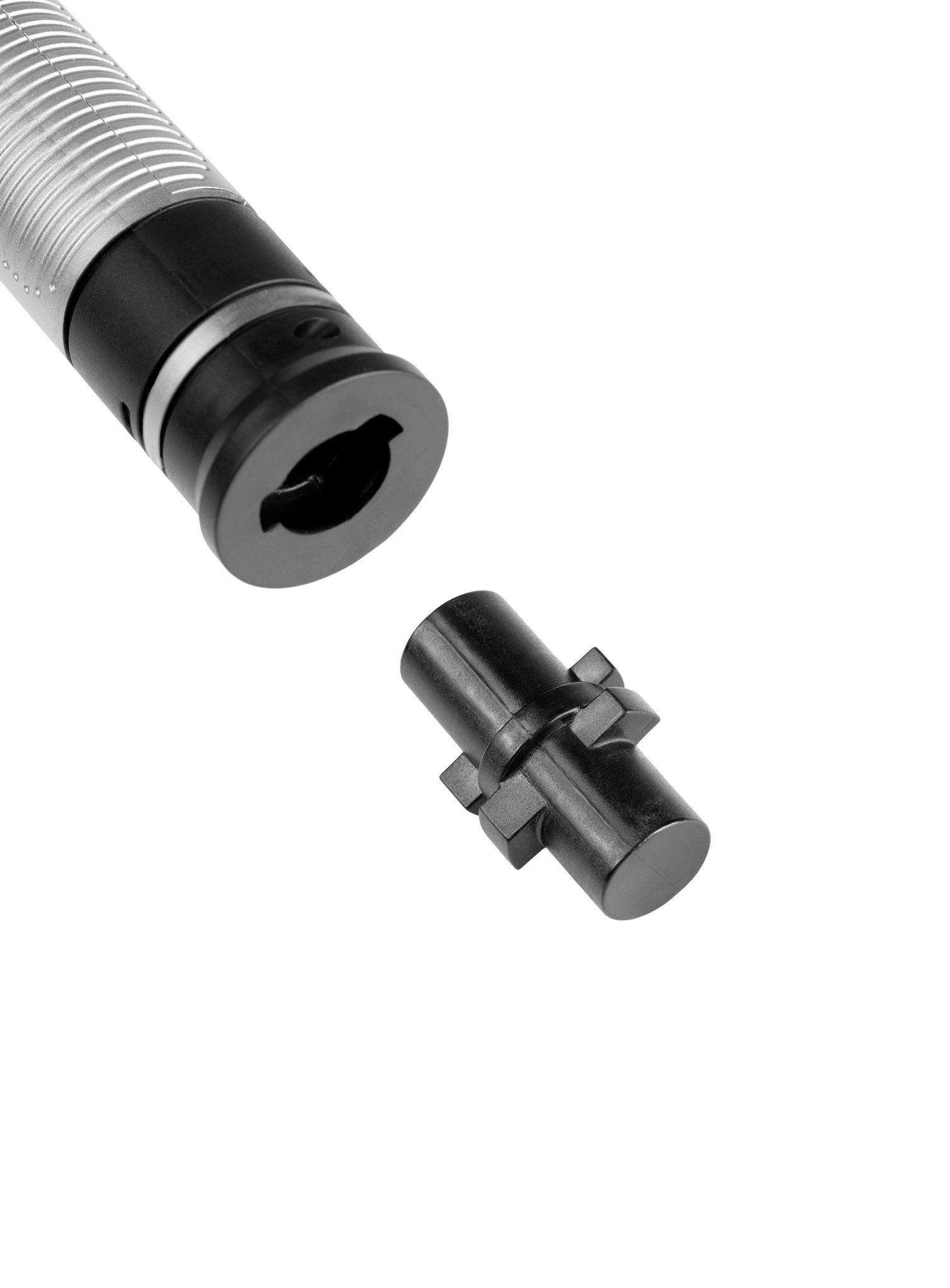 Maskworld Lichtschwert Doppelklingen Adapter, Verbinde zwei Lichtschwerter zu einem Laserschwert mit Doppelklinge