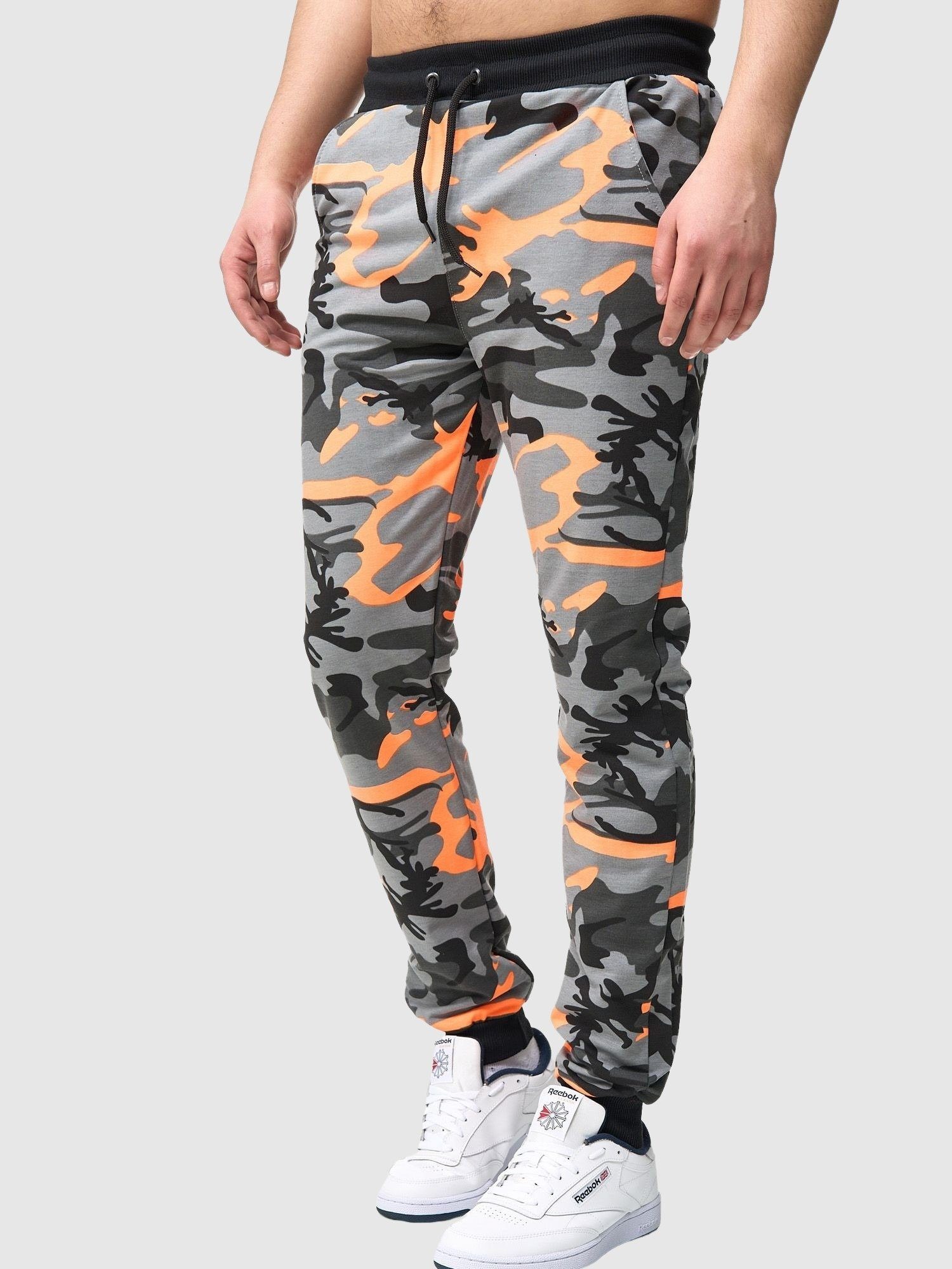 Männer Kayna Sweatpants, Casual Jogginghose Trainingshose Fitness Jogginghose Sweatpants (Sporthose hose Camoufla John Freizeit Orange Herren Trainingshose Sport 1-tlg)