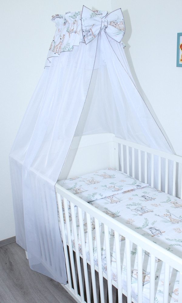 Primawela Betthimmel Betthimmel aus weißem Chiffon mit Baumwollabschluss Baby Kinder Bett