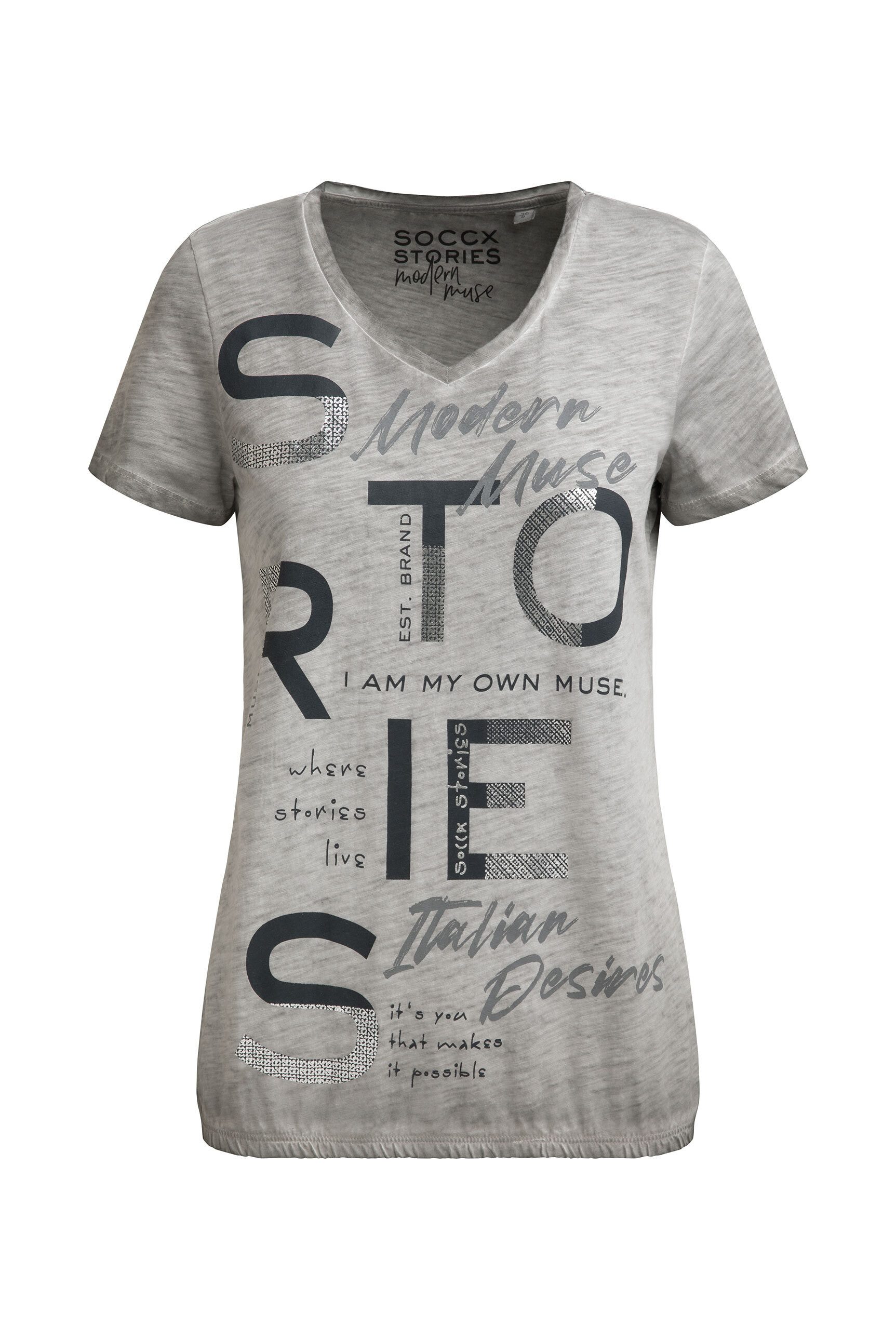 SOCCX V-Shirt aus Baumwolle