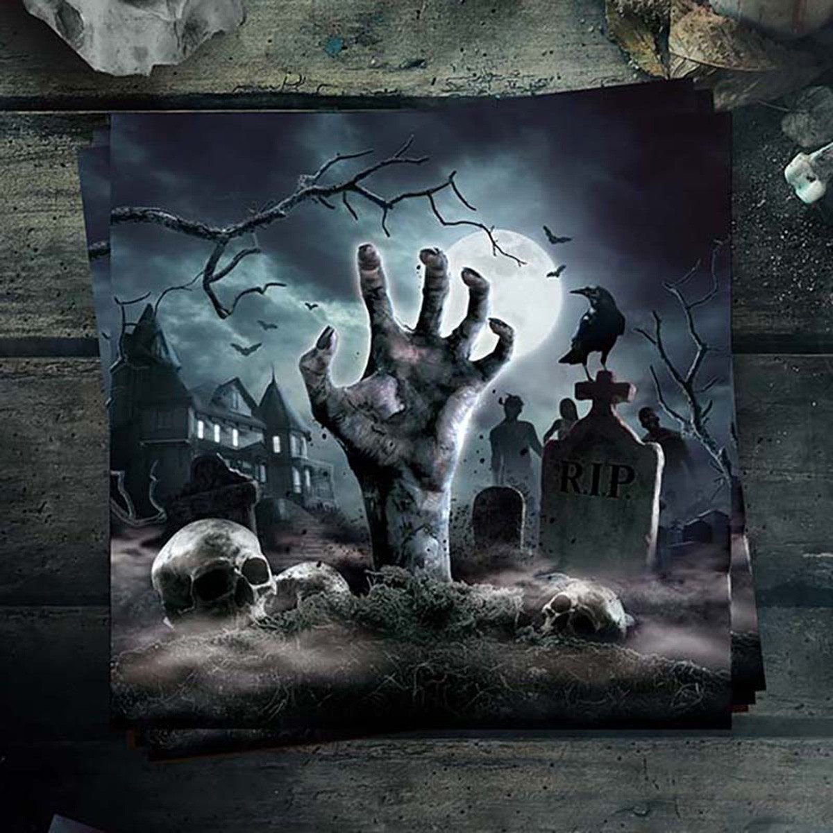 Fiestas Guirca Hängedekoration 'Friedhof', Servietten 16x16cm/20Stk. günstig online kaufen