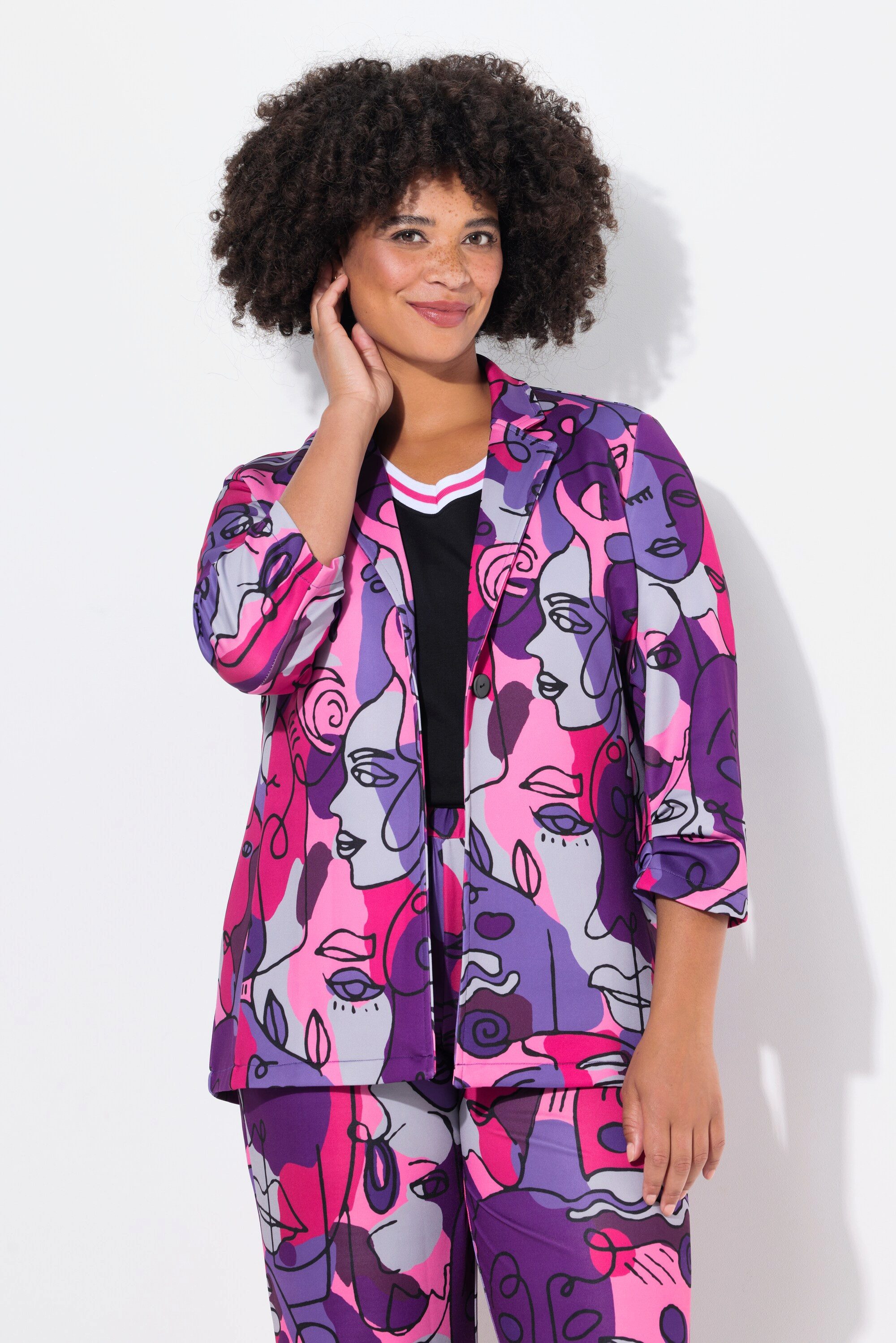 Angel of Style Blusenblazer Blazer Gesichterdruck günstig online kaufen