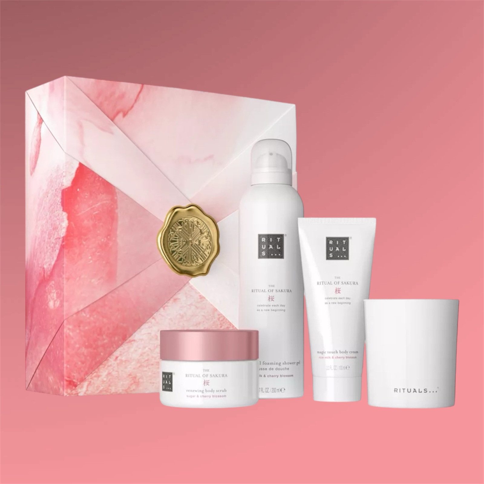 Rituals Pflege-Geschenkset The Ritual of Sakura Luxus-Set, Erfrischend mit dem zarten Aroma von Kirschblüten und Reismilchpflege.