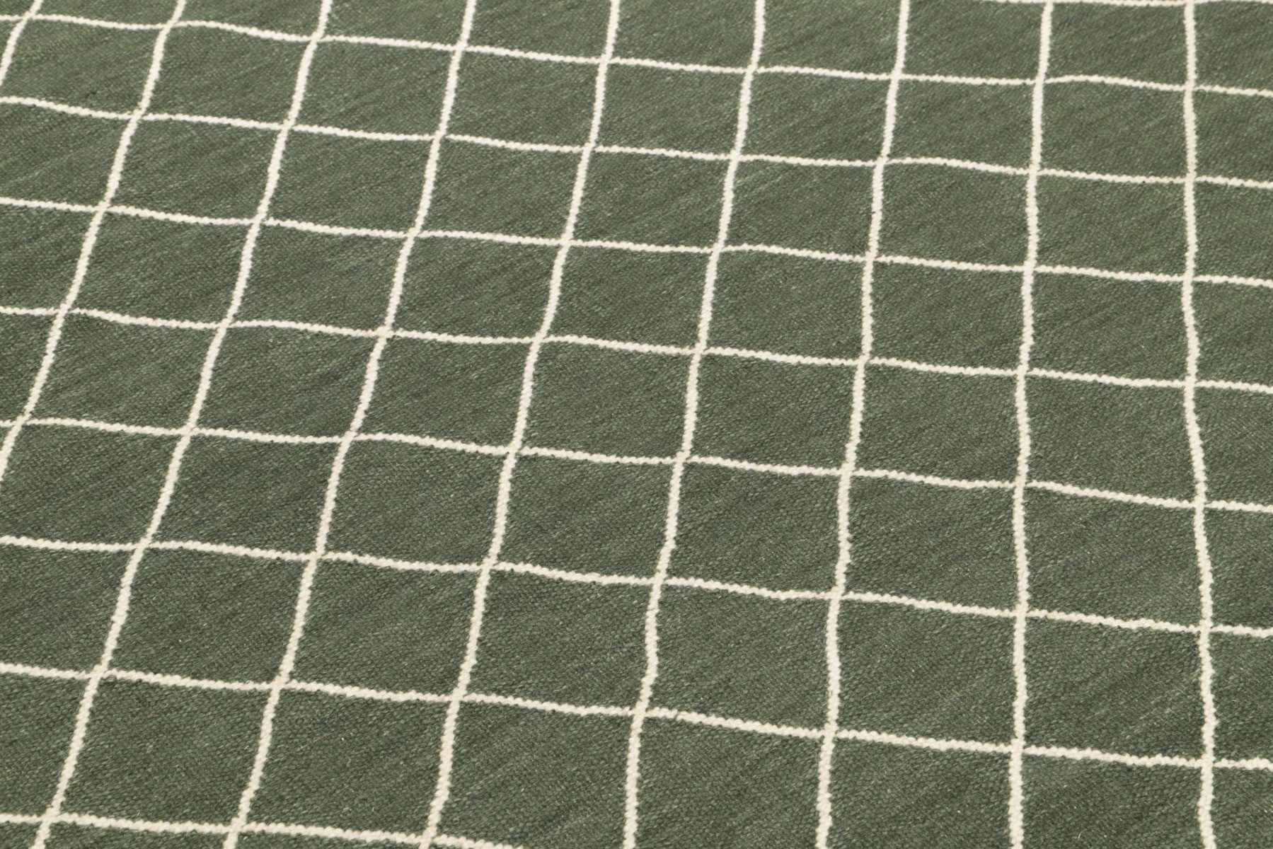 Carpet Avenue Teppich Kelim Dhorri Box- Grün 230x160, Rechteck, Höhe: 4 mm