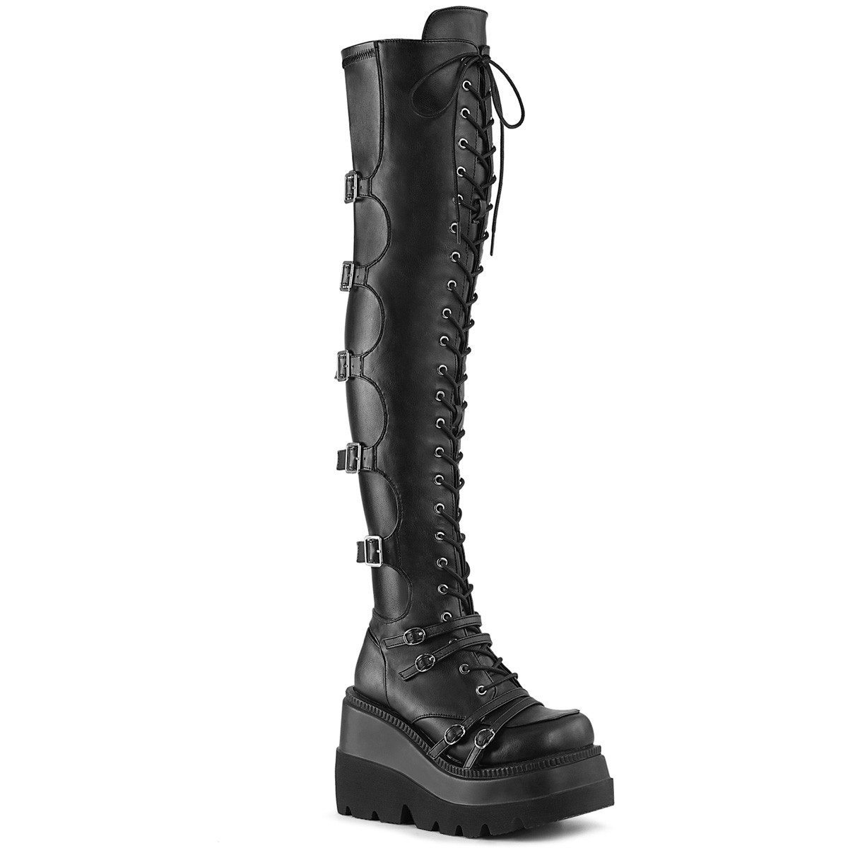 DemoniaCult Sale SHAKER-350 DemoniaCult Keil-Plateau Overkneestiefel günstig online kaufen