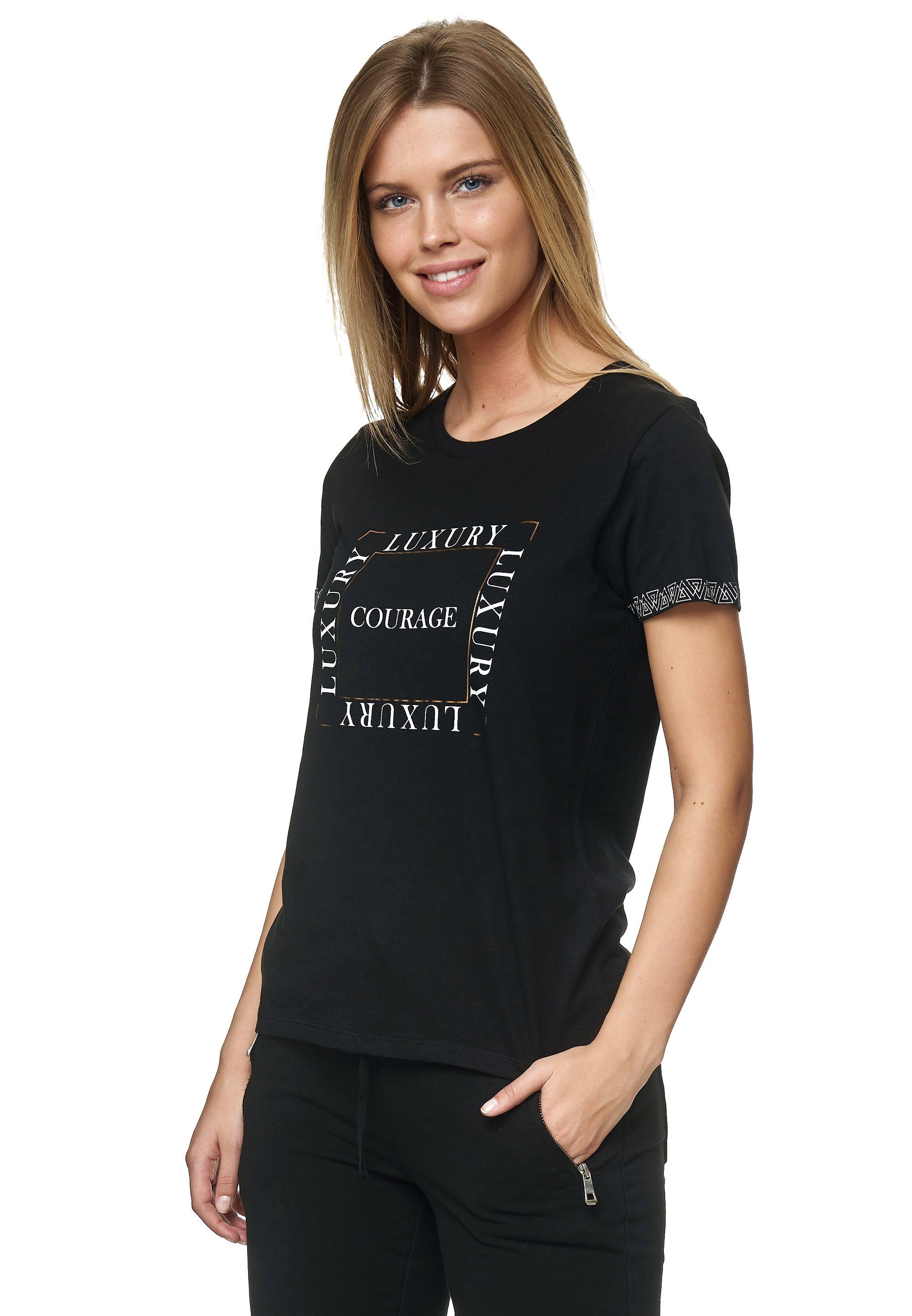 Schriftzug Decay schickem T-Shirt mit