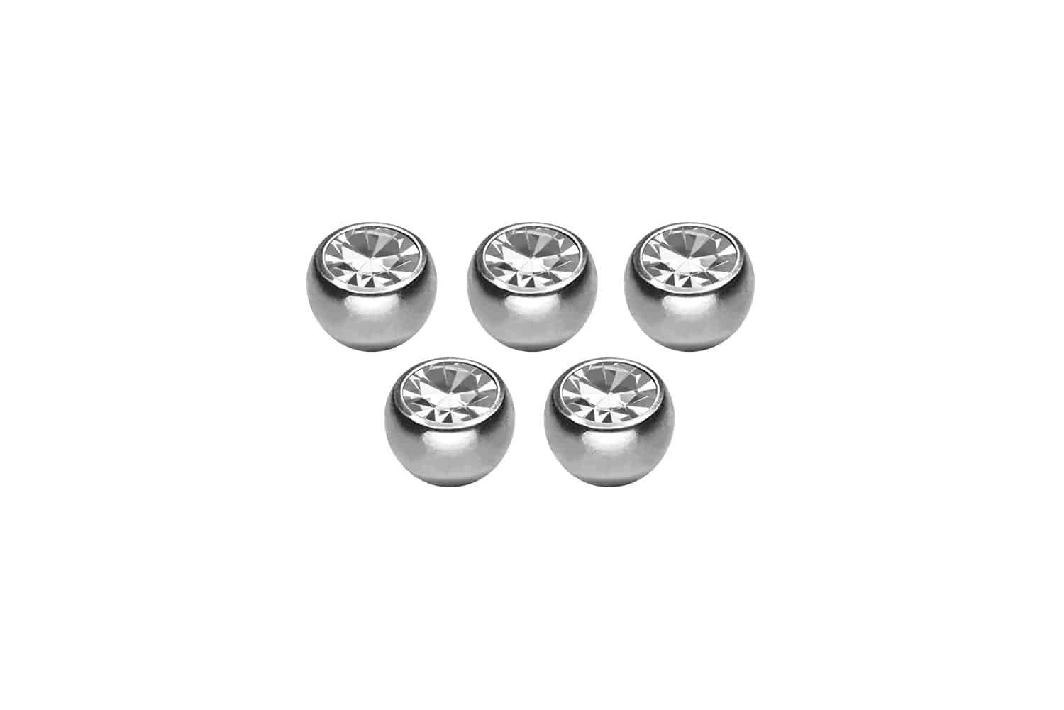 PIERCINGLINE Piercing-Set SET Chirurgenstahl Schraubkugel KRISTALL (Schraub günstig online kaufen