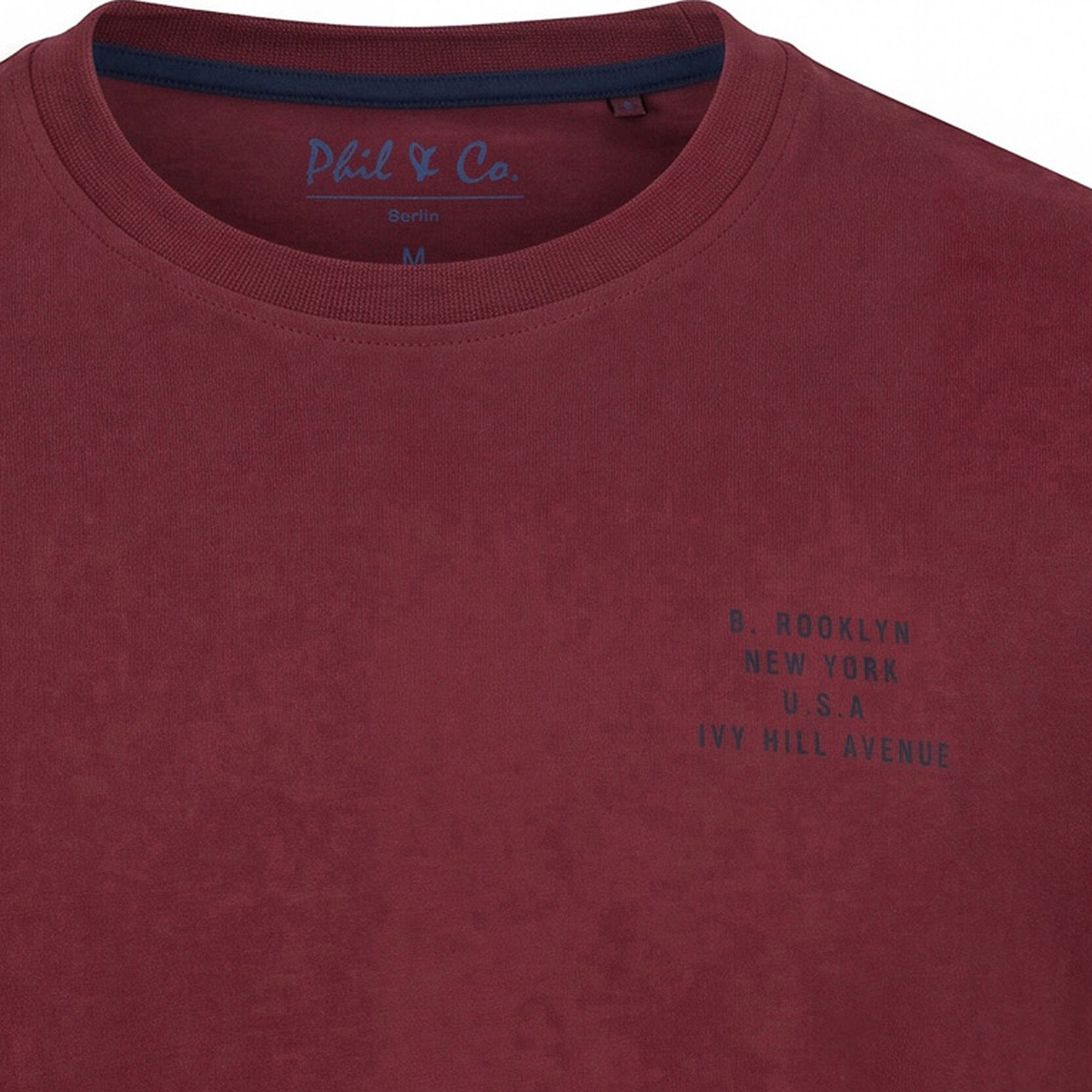 Phil & Co. Pyjamaoberteil Herren-Langarmshirt Uni Single-Jersey Uni