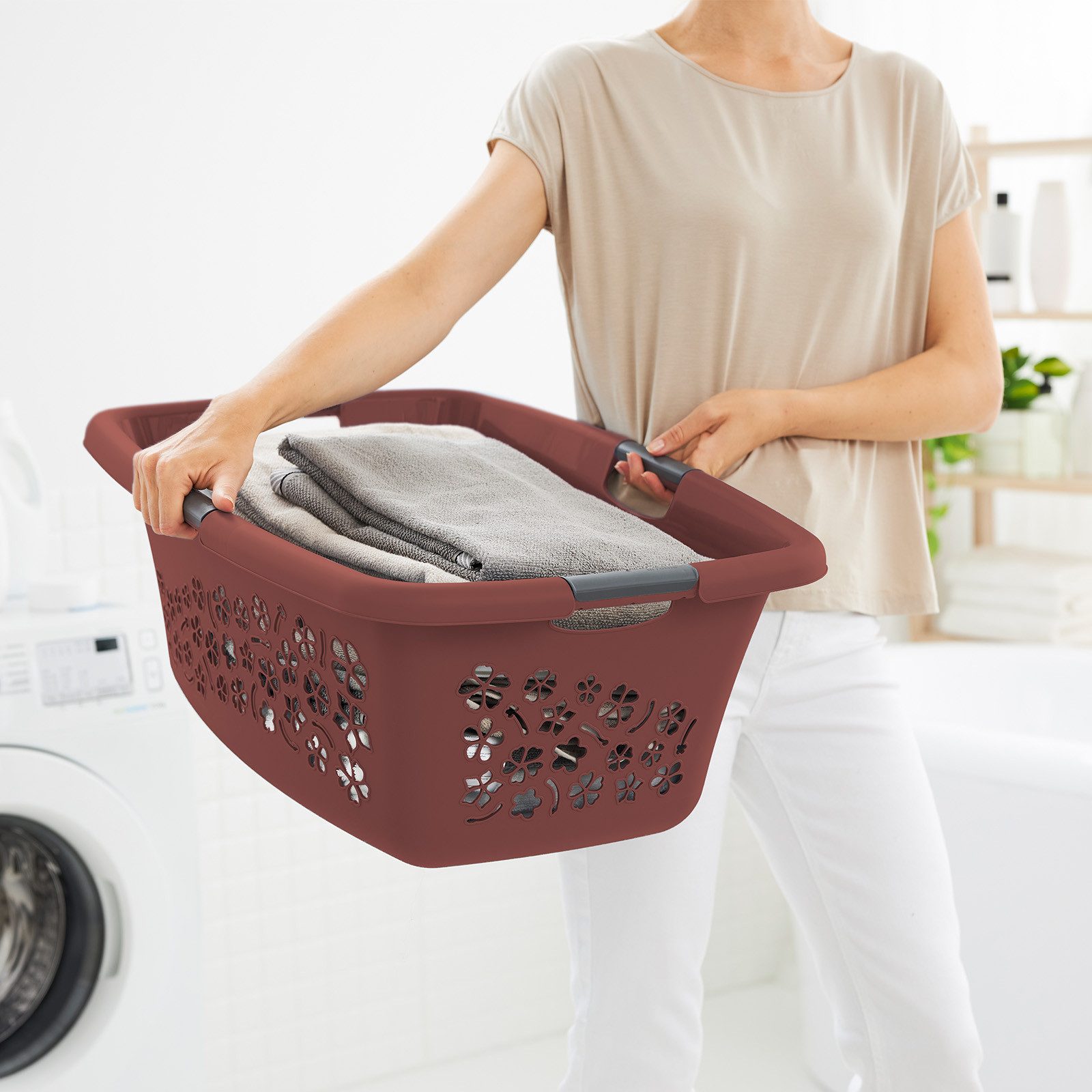 ROTHO Wäschekorb Flowers 2er-Set Wäschebox 50l günstig online kaufen