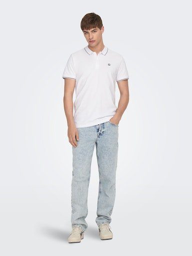 ONLY & SONS Poloshirt ONSFLETCHER SS POLO SLIM NOOS white bright