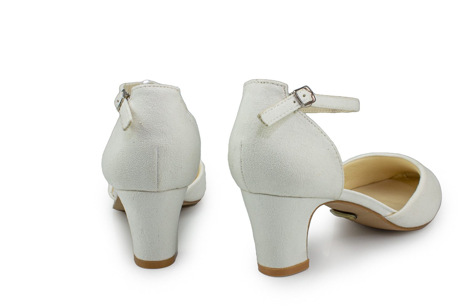 White Lady 700 creme Mikro bequeme stilvolle Brautschuhe Pumps Einhängeschnalle