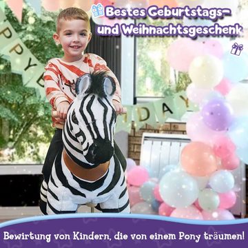 PonyCycle Reitpferd PonyCycle® offizielles Modell U Reiten auf Pferd Spielzeug Kinder Reiten auf Spielzeug auf rollen - Zebra mit Bremsen, Größe 3 für 3-5 Jahre, Ux368