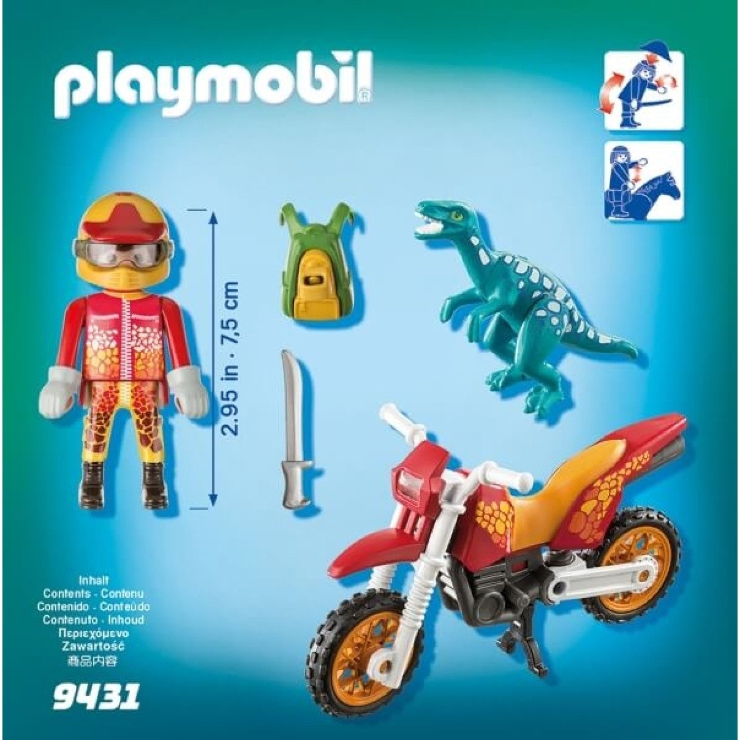 Playmobil® 9431 Motocross-Bike mit Dino Raptor günstig online kaufen