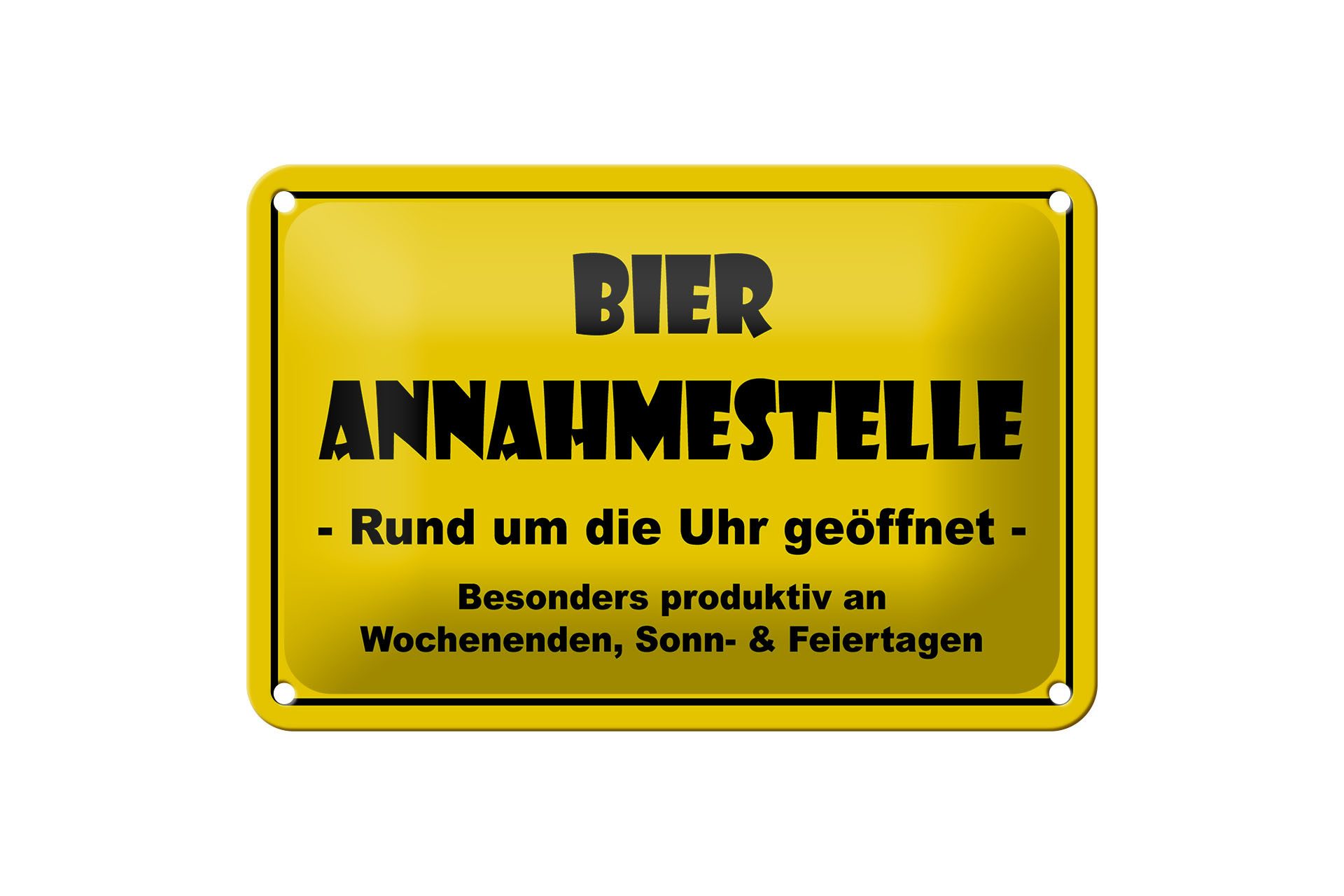 Metallschild Alkohol 18x12cm Bier Annahmestelle geöffnet