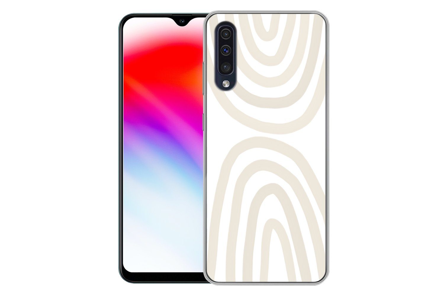MuchoWow Handyhülle für Samsung Galaxy A30s Regenbogen - Pastell - Design - Abstrakt, Smartphone-Bumper, Print, Handy Schutzhülle Dünn