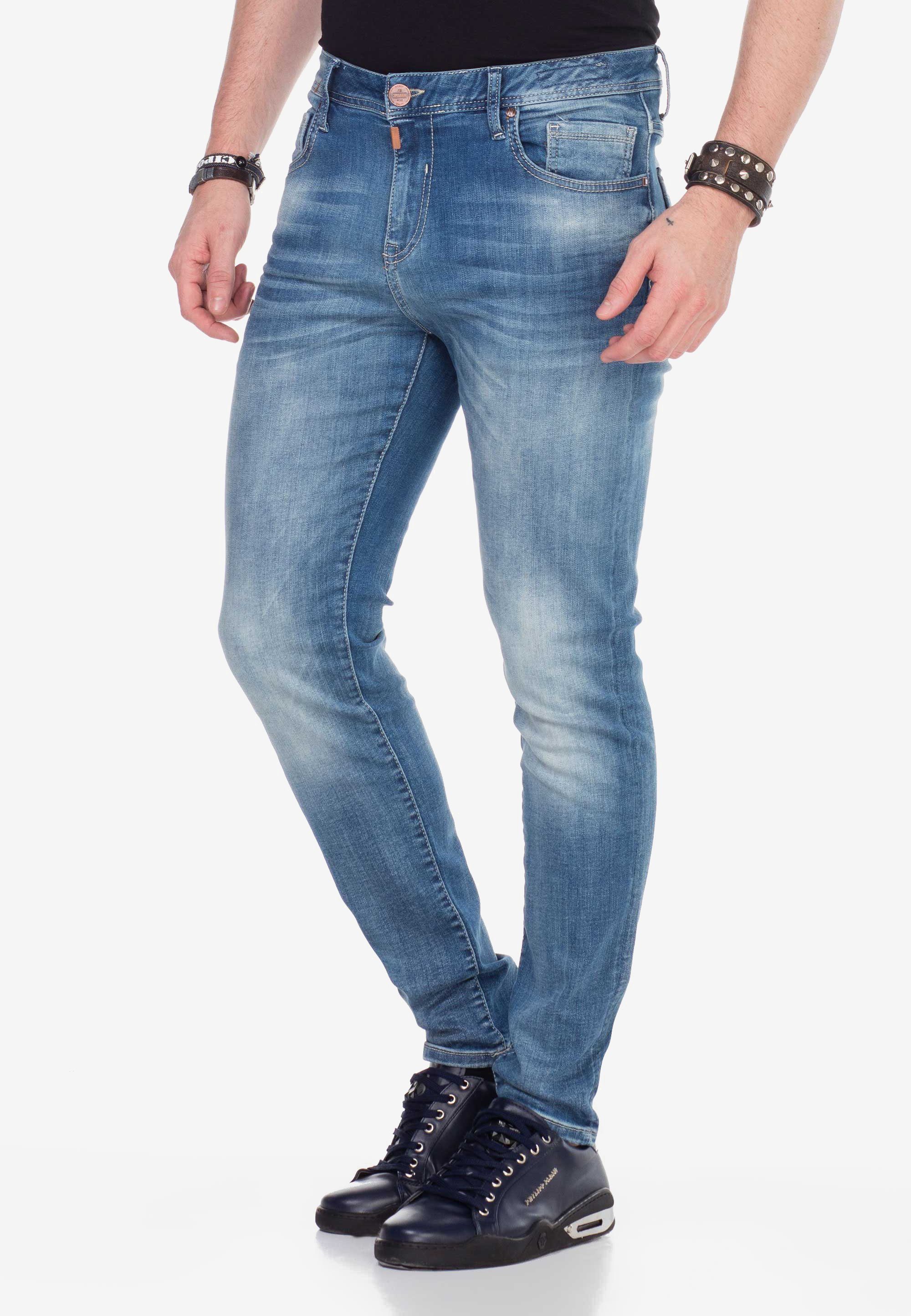 Cipo & mit Baxx verwaschenen Look Slim-fit-Jeans