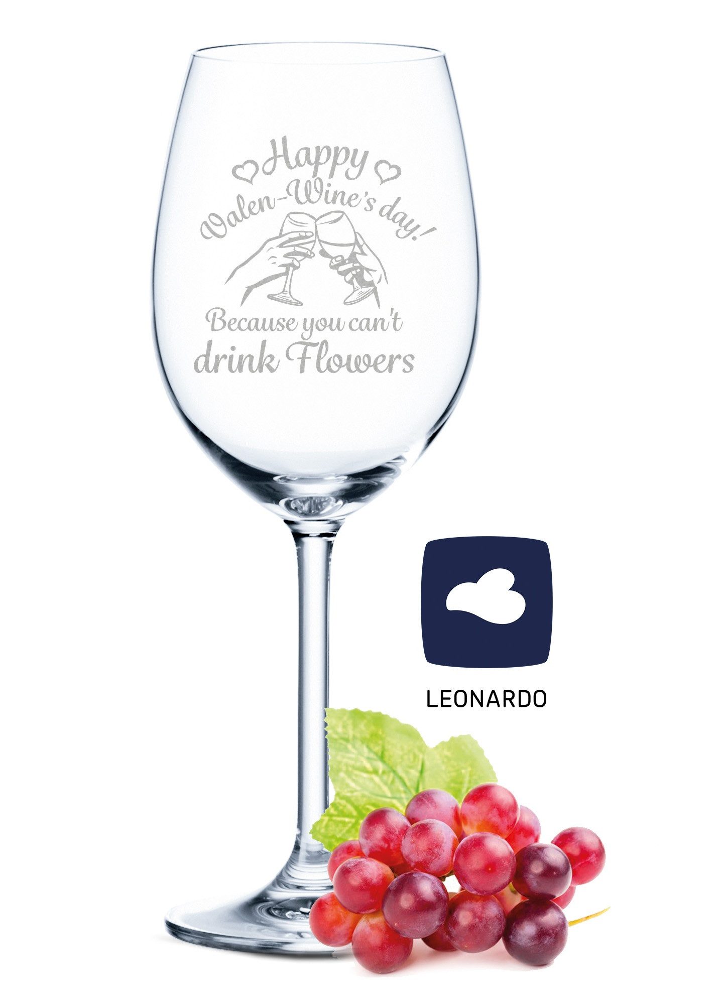 Rotweinglas Leonardo Weinglas mit Gravur - Happy Valen-Wine's day