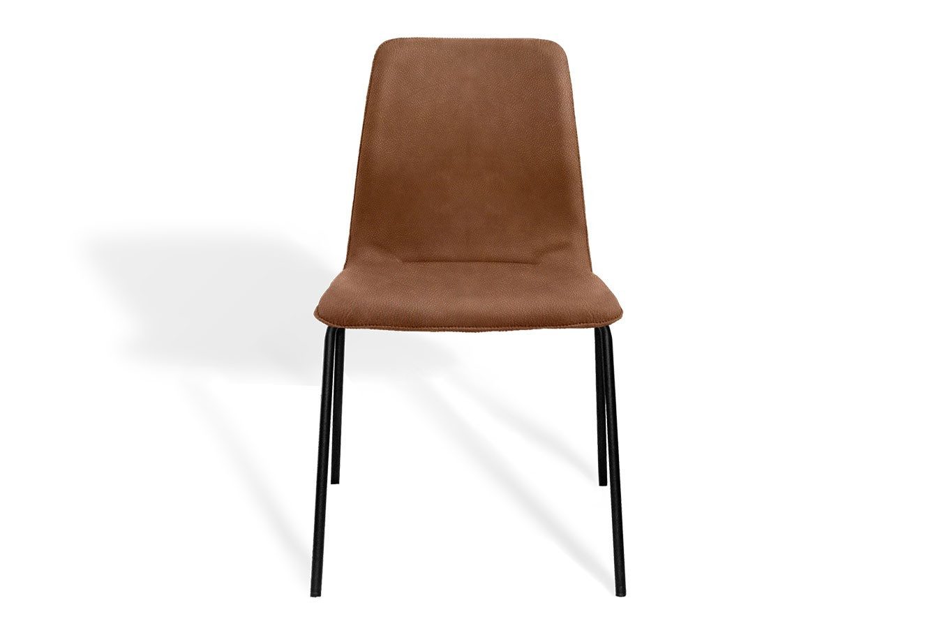 KFF Esszimmerstuhl Stuhl Maverick Leder stapelbar braun