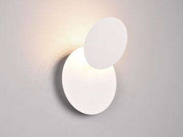 meineWunschleuchte LED Wandleuchte, LED fest integriert, warmweiß, 2er SET ausgefallen-e indirekte Wand-beleuchtung innen, Weiß Ø 18cm