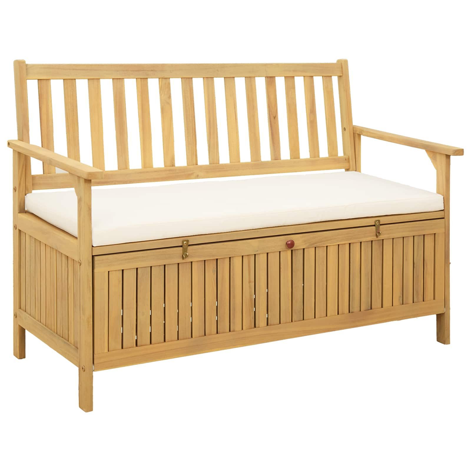 vidaXL Gartenbank Garten-Aufbewahrungsbank 2 -Seater 120 x 63 x 84 cm Rechteckig (1-St)