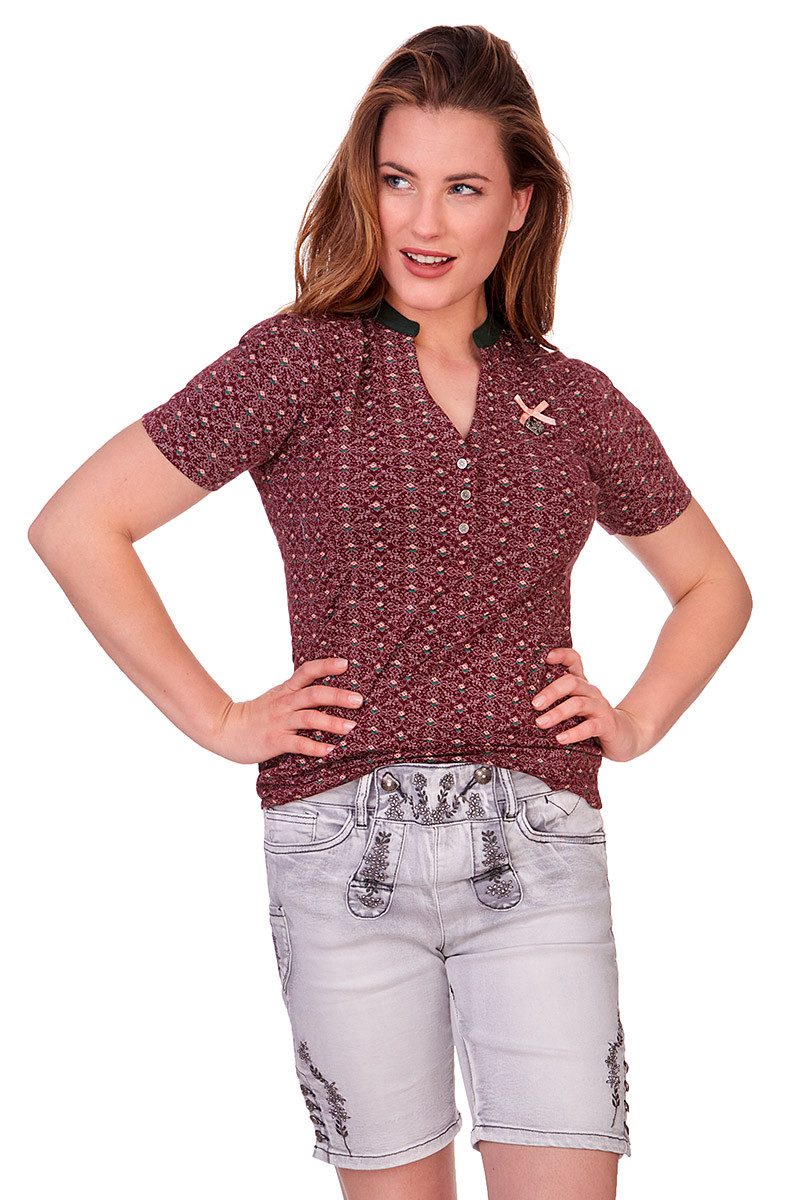 Hangowear Trachtenshirt Trachtenshirt Damen - AGANY - weinrot