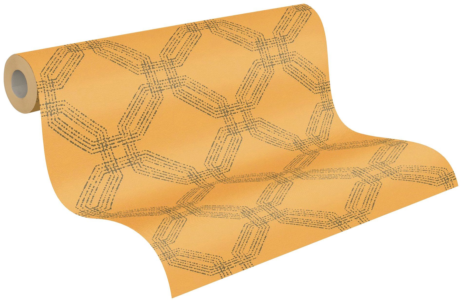 A.S. Création orange/schwarz Style, gemustert, Vliestapete Moderne Tapete Pop aufgeschäumt, Geometrisch