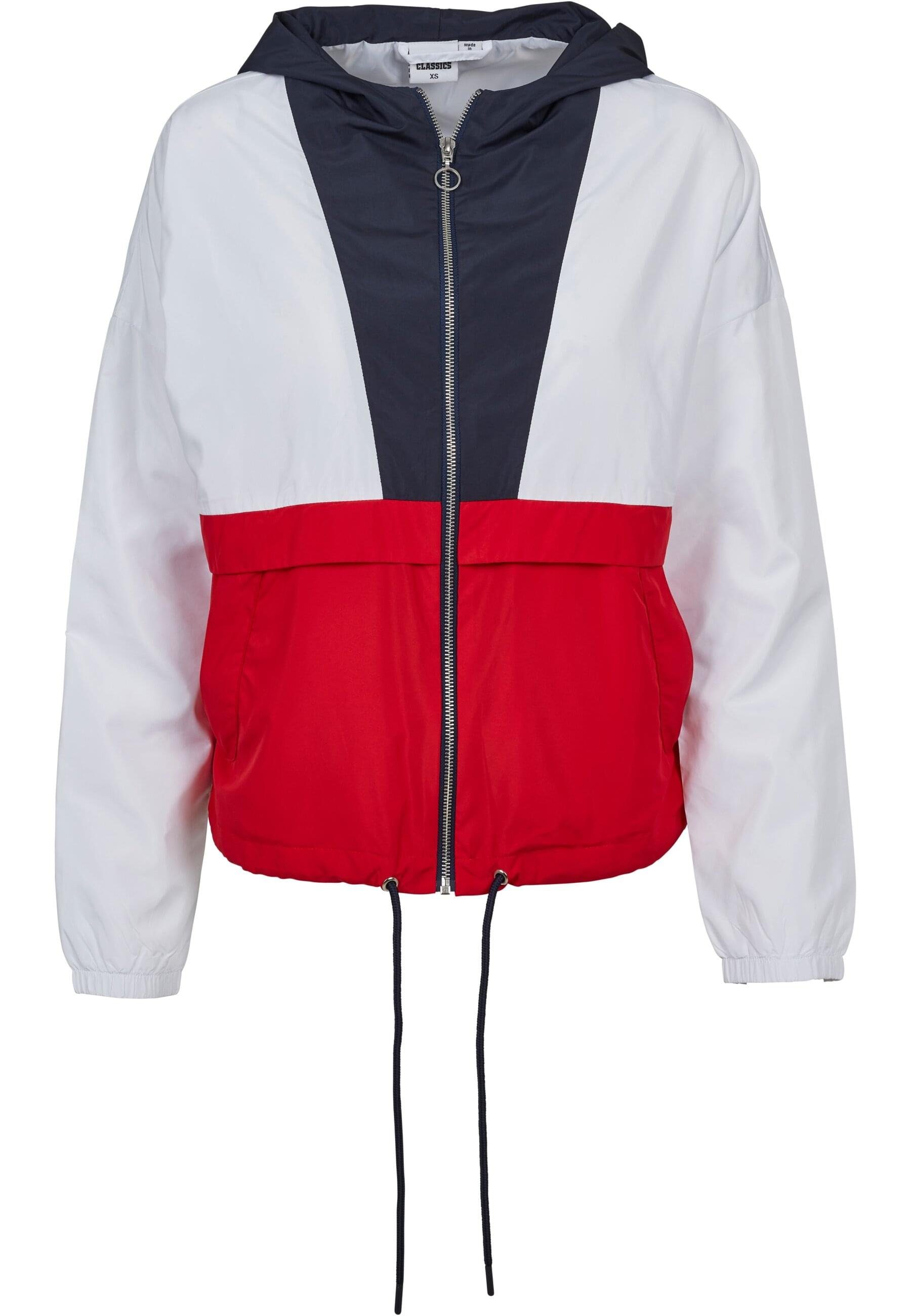 URBAN CLASSICS Sommerjacke Windbreaker (1-St) navy/white/firered Ladies Damen Oversize 3-Tone