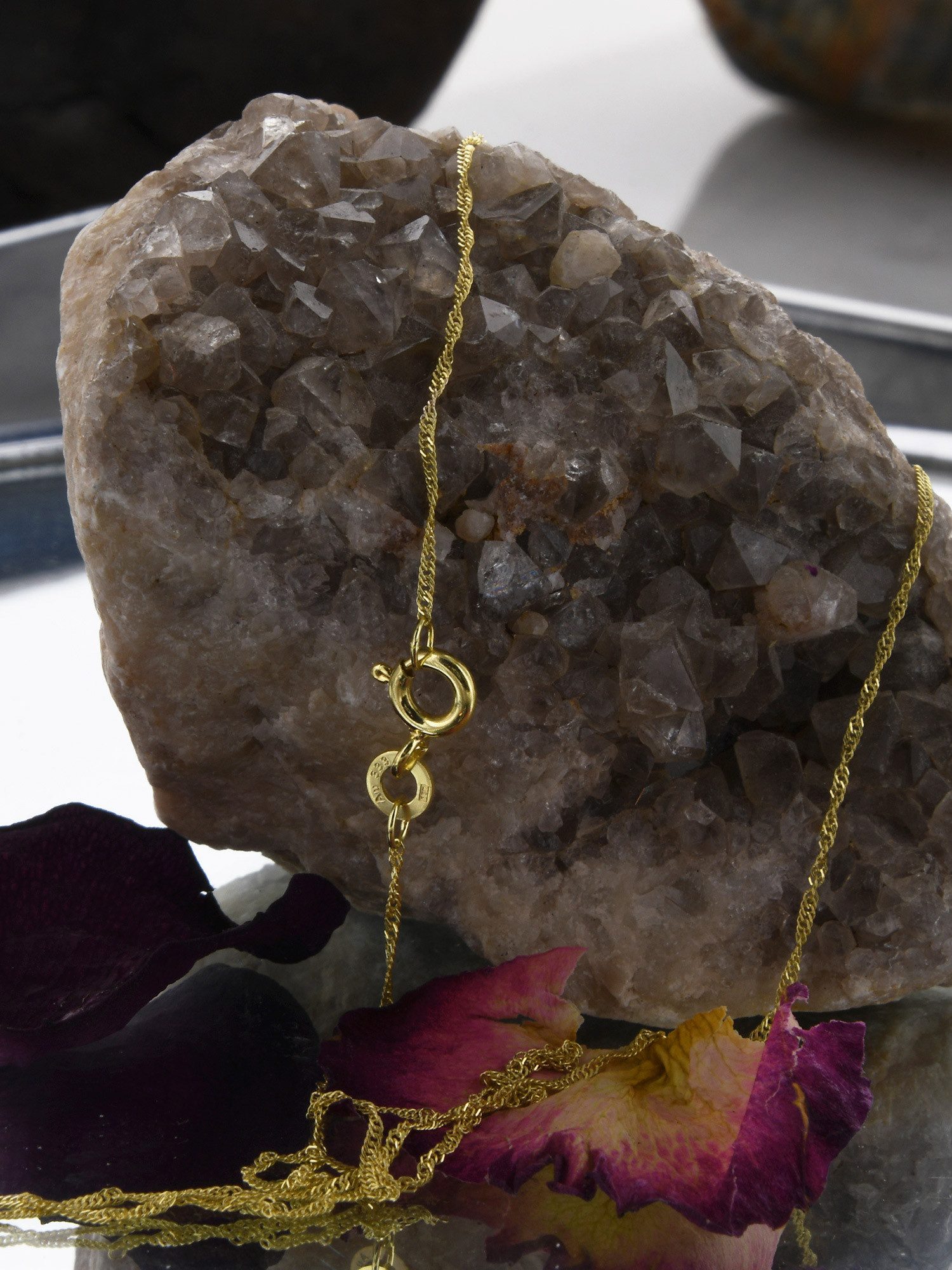HOPLO Goldkette Goldkette Singapurkette Länge 38cm - Breite 1,0mm - 333-8 Karat Gold, Made in Germany – Bild 5 von 5