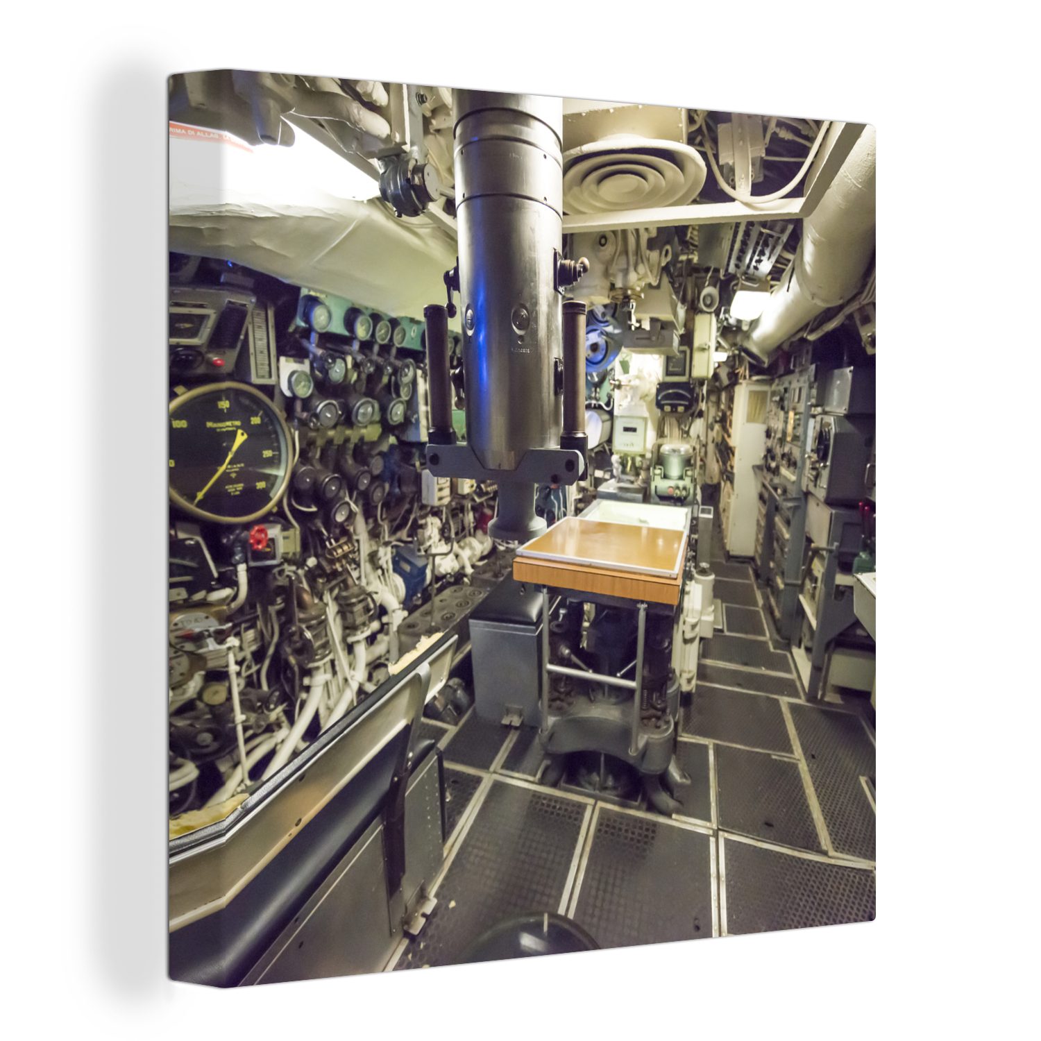 OneMillionCanvasses® Leinwandbild Das Innere eines alten U-Boots, (1 St), Leinwand Bilder für Wohnzimmer Schlafzimmer