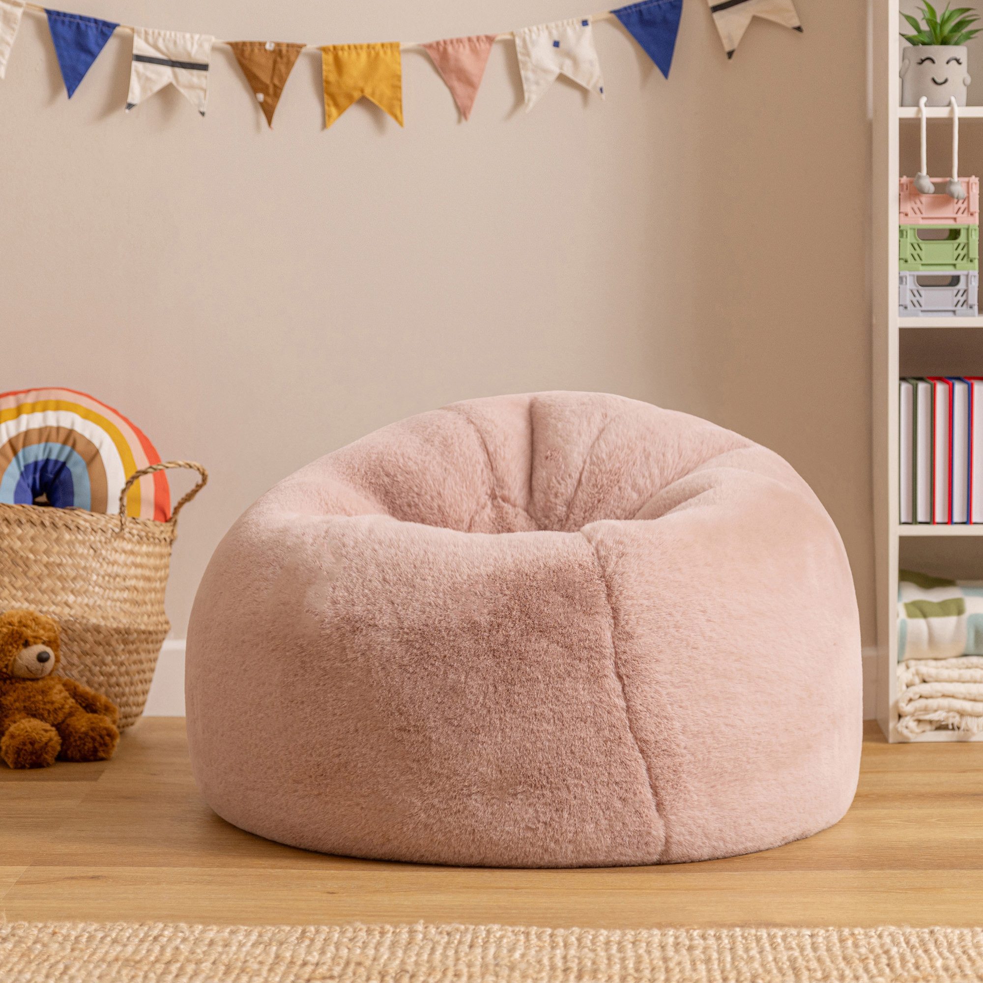 icon Sitzsack Flauschig aus Kunstfell für Kinder, mit Füllung, Made in Germany, für Kinderzimmer, flauschig – Bild 3 von 5