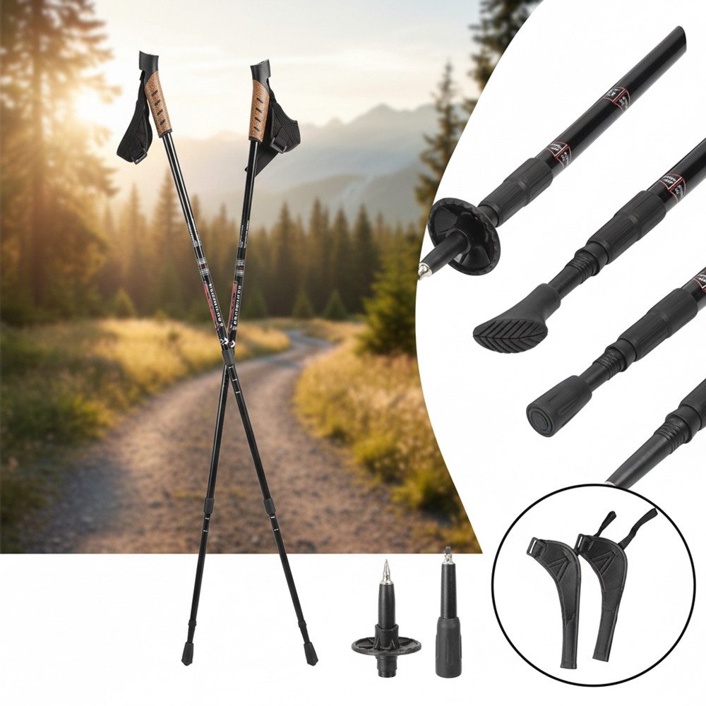 Melko Nordic-Walking-Stöcke Wanderstöcke Nordic Walking Teleskop Stöcke Antischock Aluminium (Stück, Premium Qualität), Teleskopstock