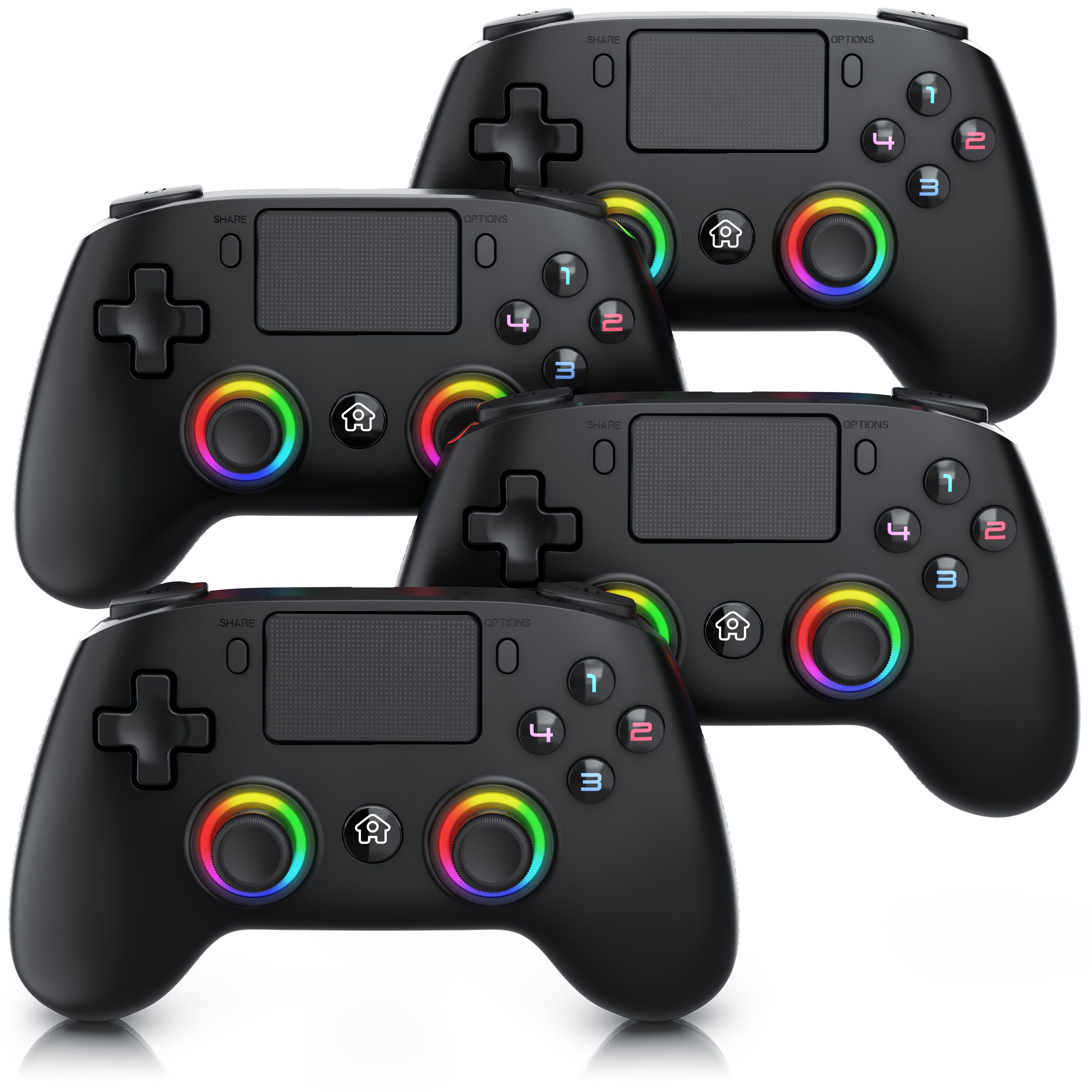 Wireless Gamepad für PS4 & PC, Dual Vibration, Touchpad, 3,5 mm Klinke PlayStation 4-Controller