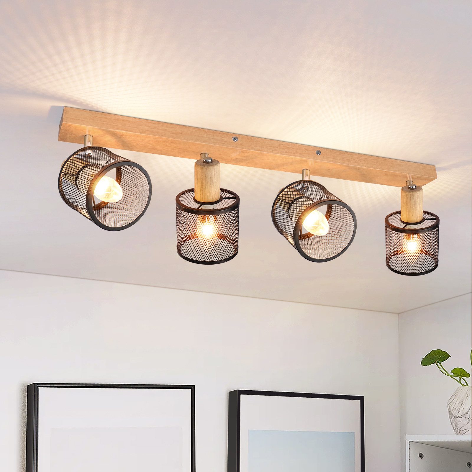 ZMH Deckenstrahler 4 Flammig E14 Schwarz/Weiß Modern Wohnzimmerlampe Max.25 günstig online kaufen