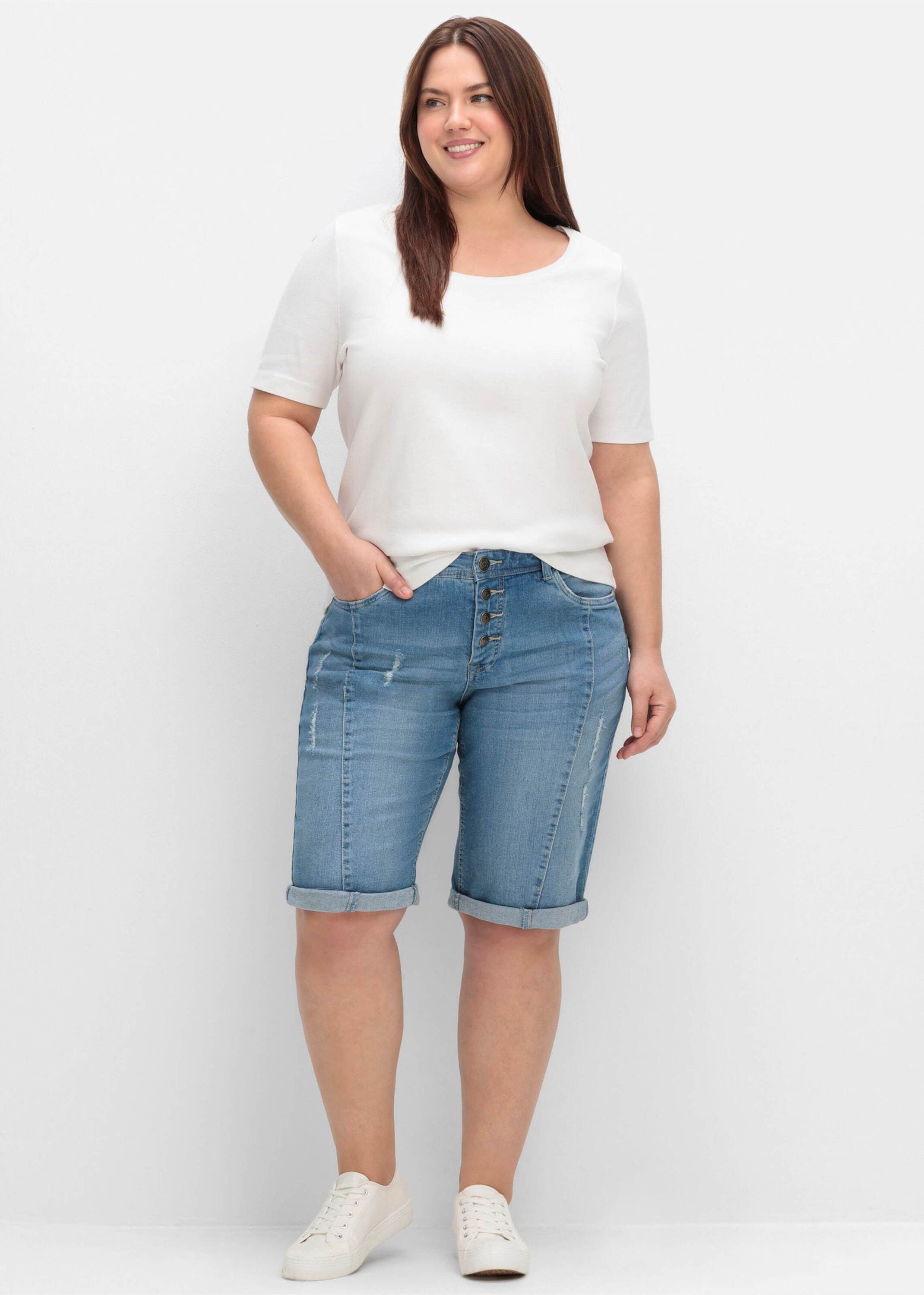 Sheego Jeansshorts Jeansbermudas