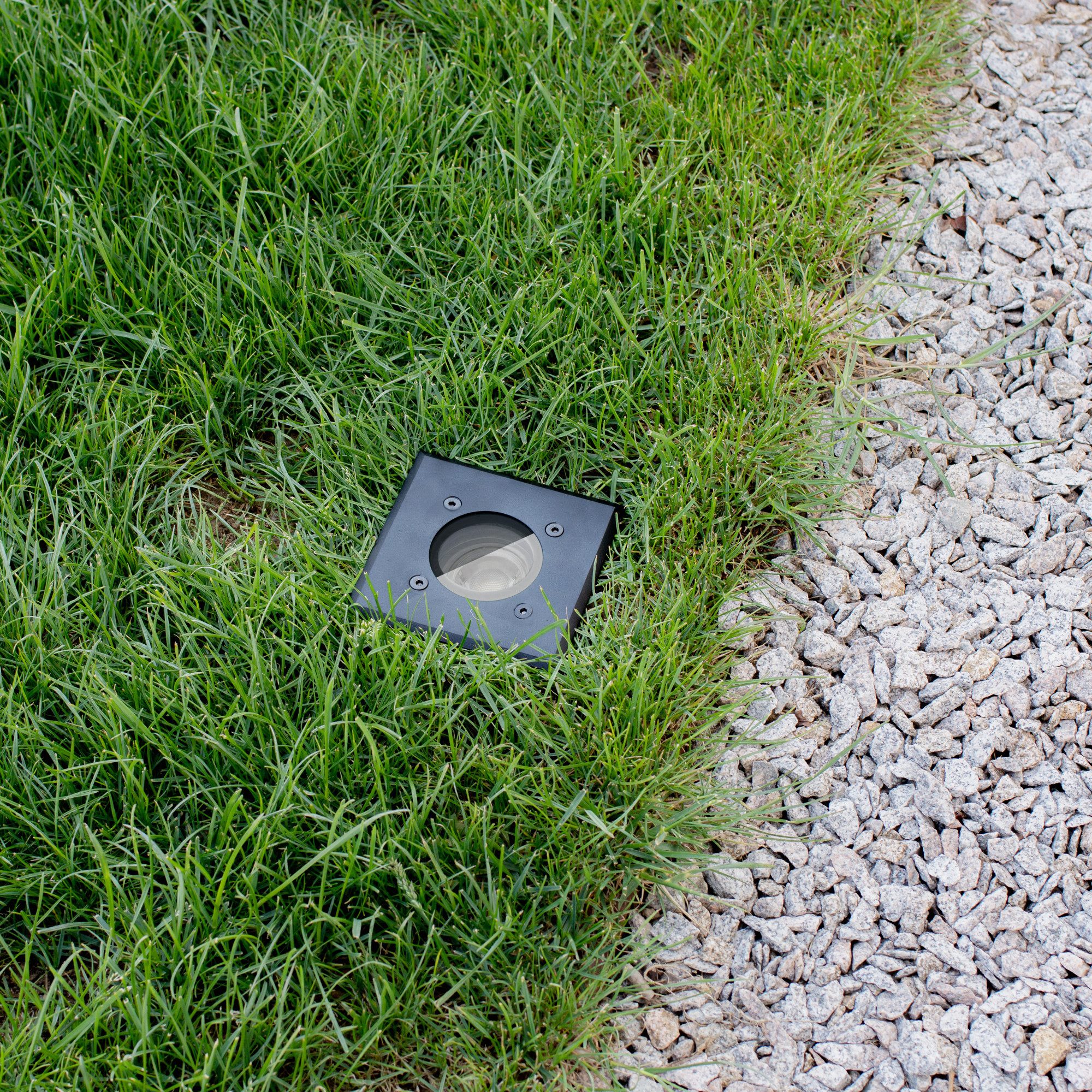 linovum LED Gartenstrahler 4x BOQU Einbau Bodenstrahler für GU10 eckig schwarz IP67 Bodenleuchte