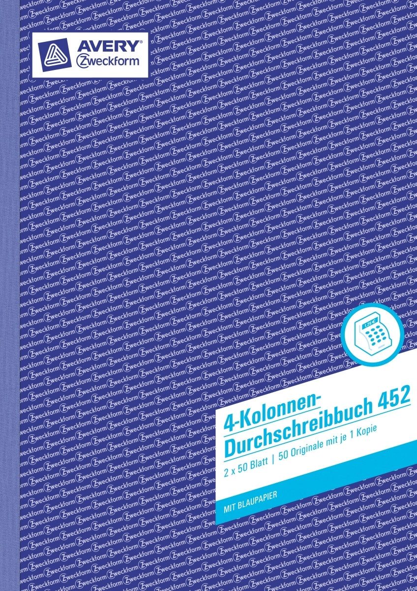 Formularblock Kolonnen-Durchschreibbuch A4 4 Kolonnen 2x50 Blatt