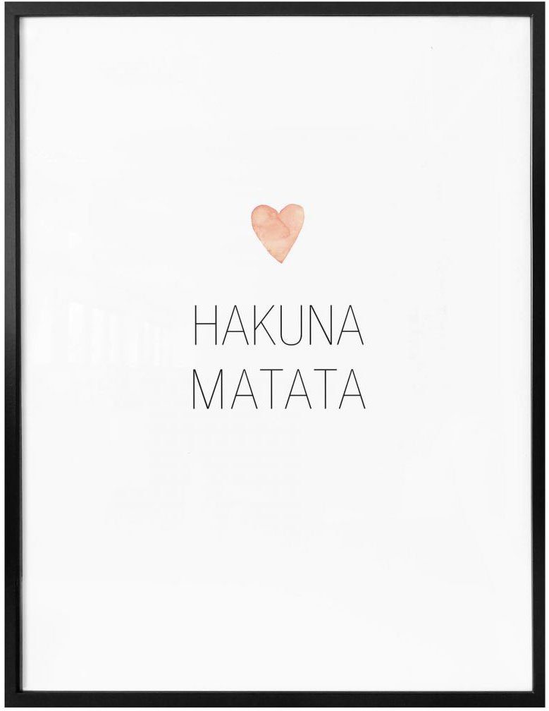 Wall-Art Poster Herz Schriftzug Hakuna Matata, Schriftzug (1 St), Poster,  Wandbild, Bild, Wandposter