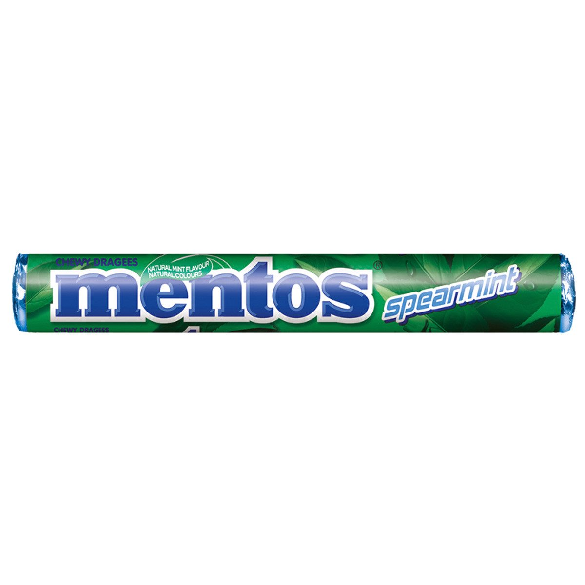 MENTOS Süßigkeit, Mentos Spearmint Kaudragees mit leckerem Pfefferminzgeschmack 38g